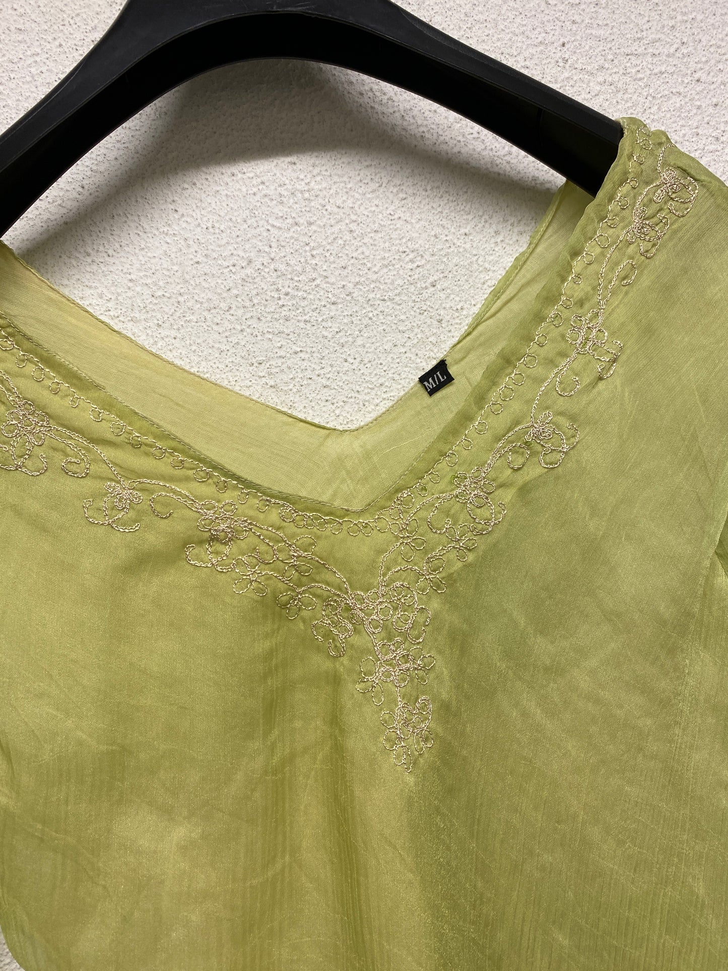 VINTAGE green tail maxi top-dress (M)