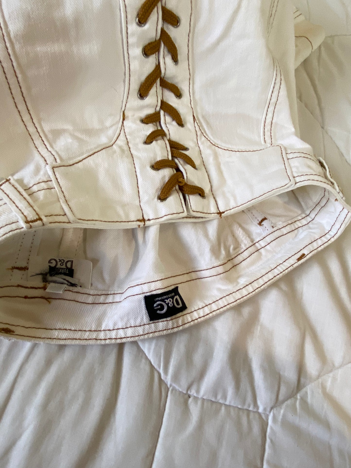 DOLCE & GABBANA white-cream cotton skirt (S)