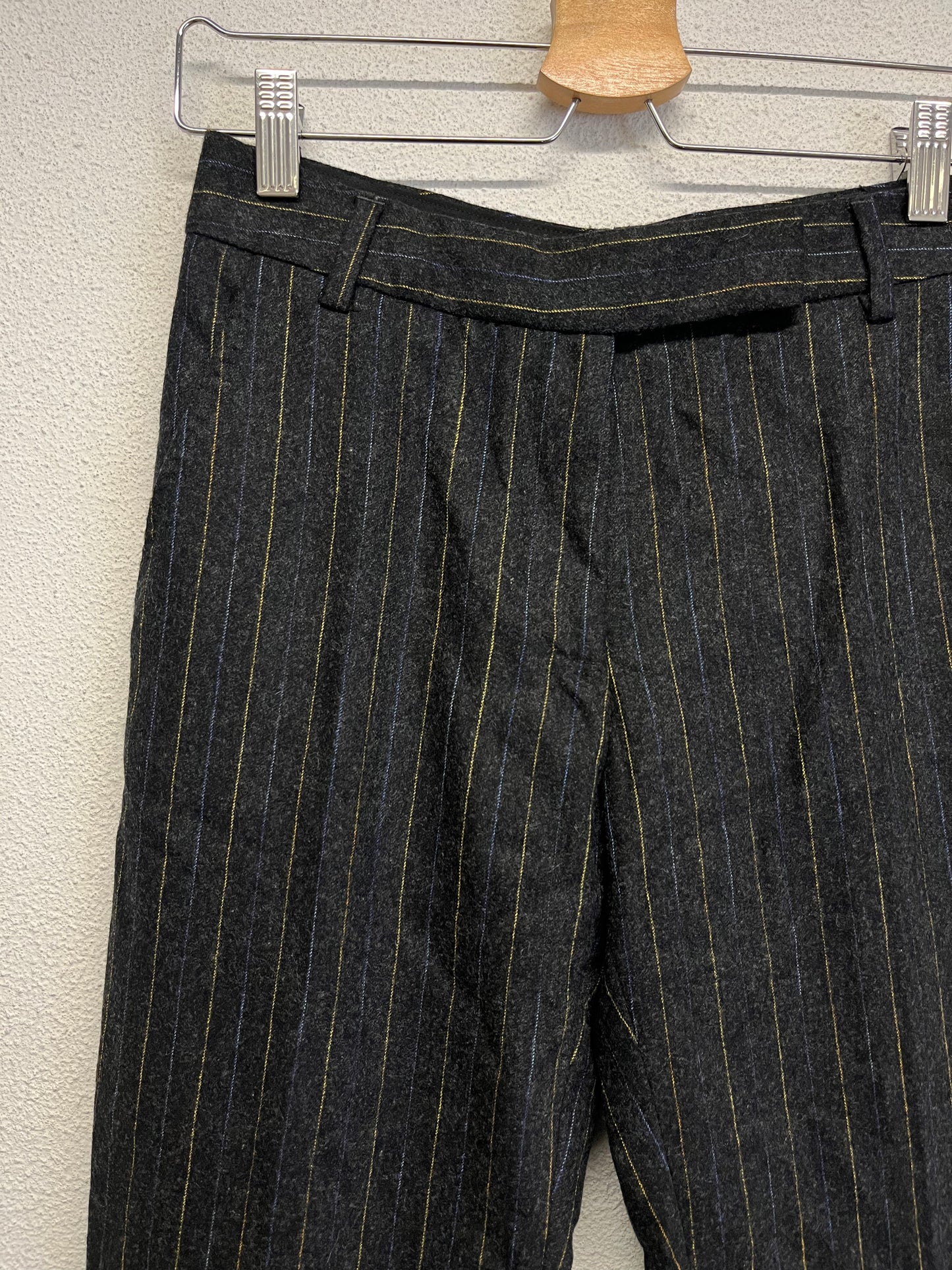 PAUL SMITH black striped wool trousers (38/XS)