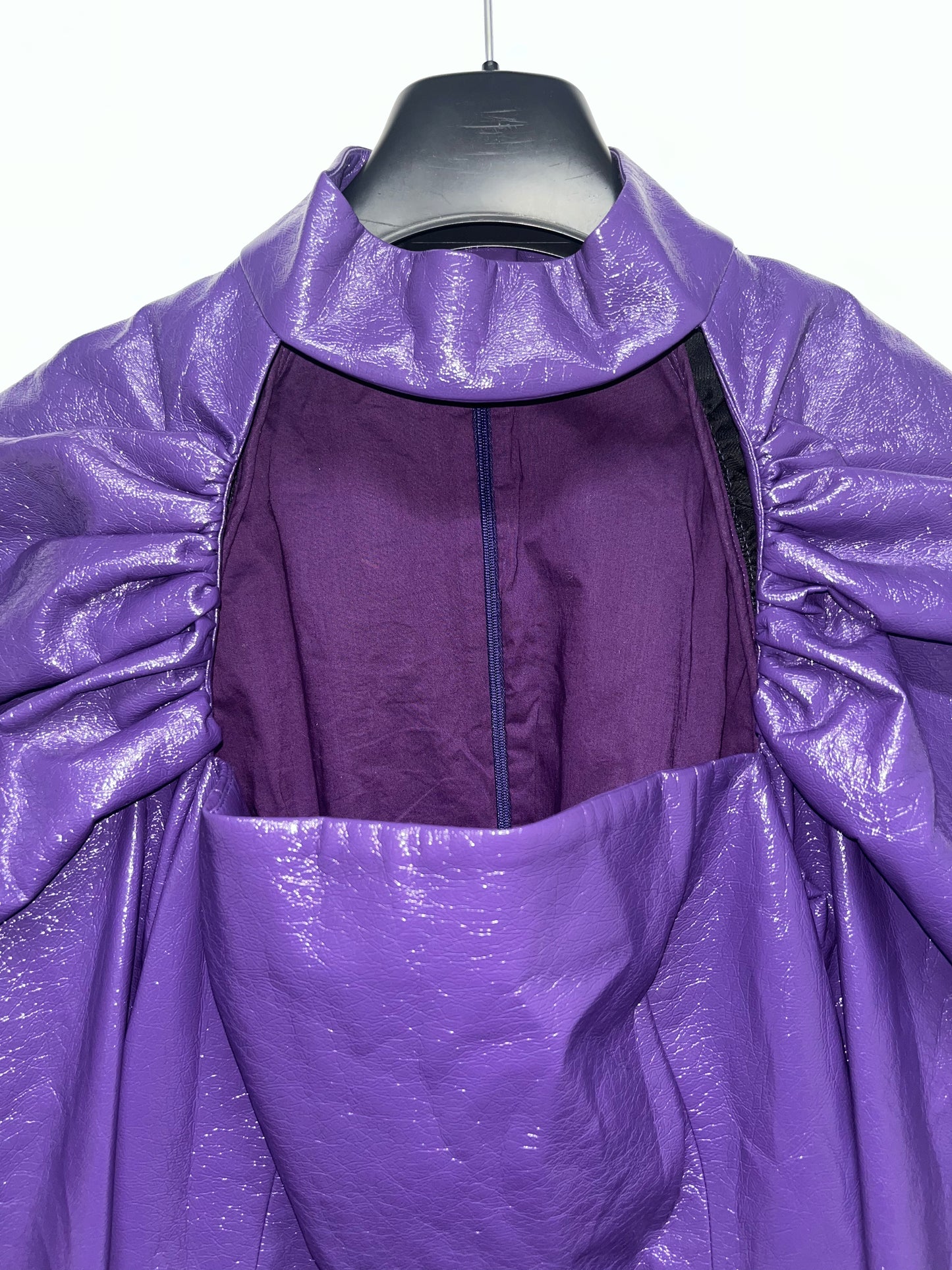 ROTATE purple vegan leather dress (42/XL)