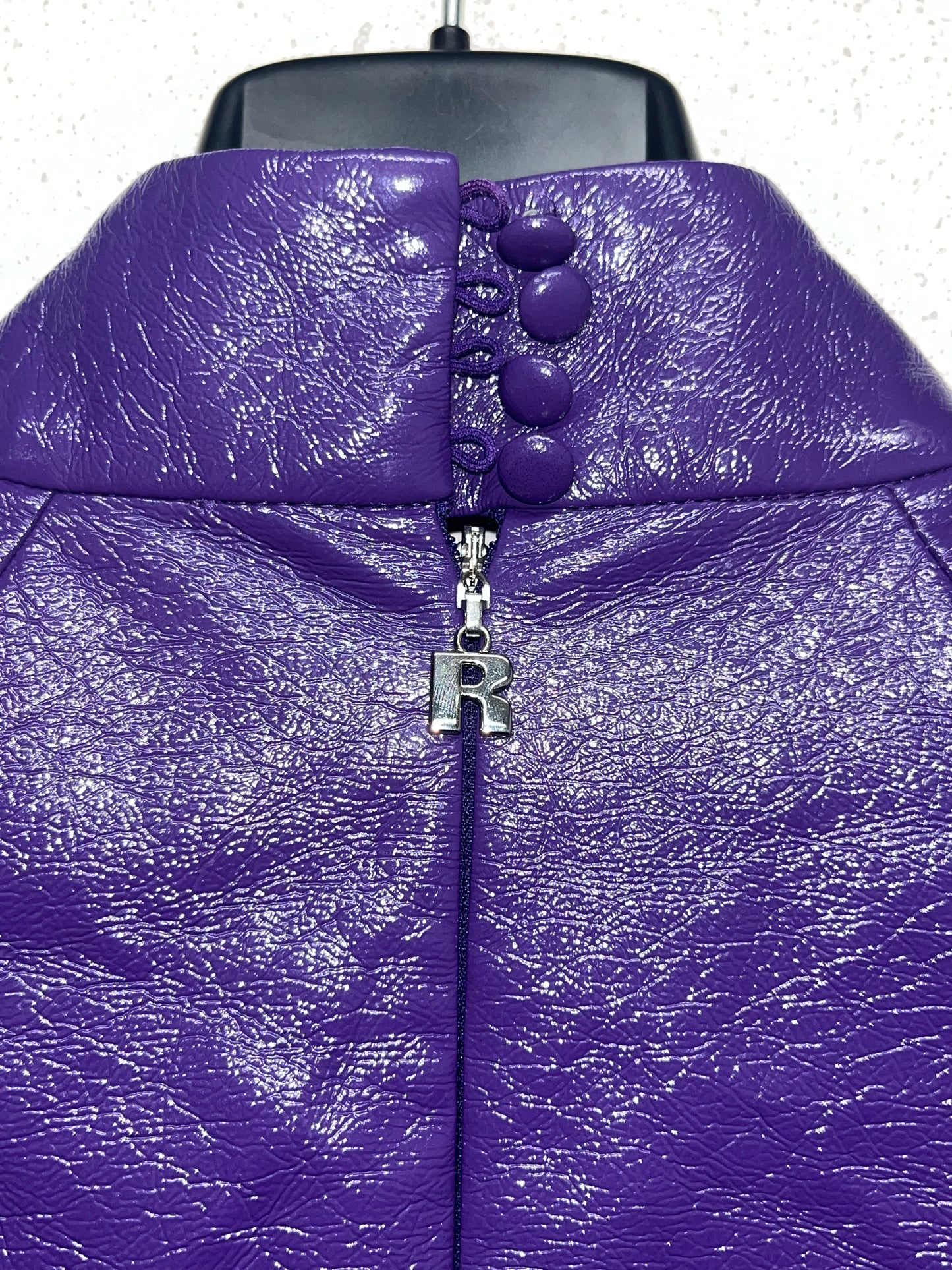 ROTATE purple vegan leather dress (42/XL)