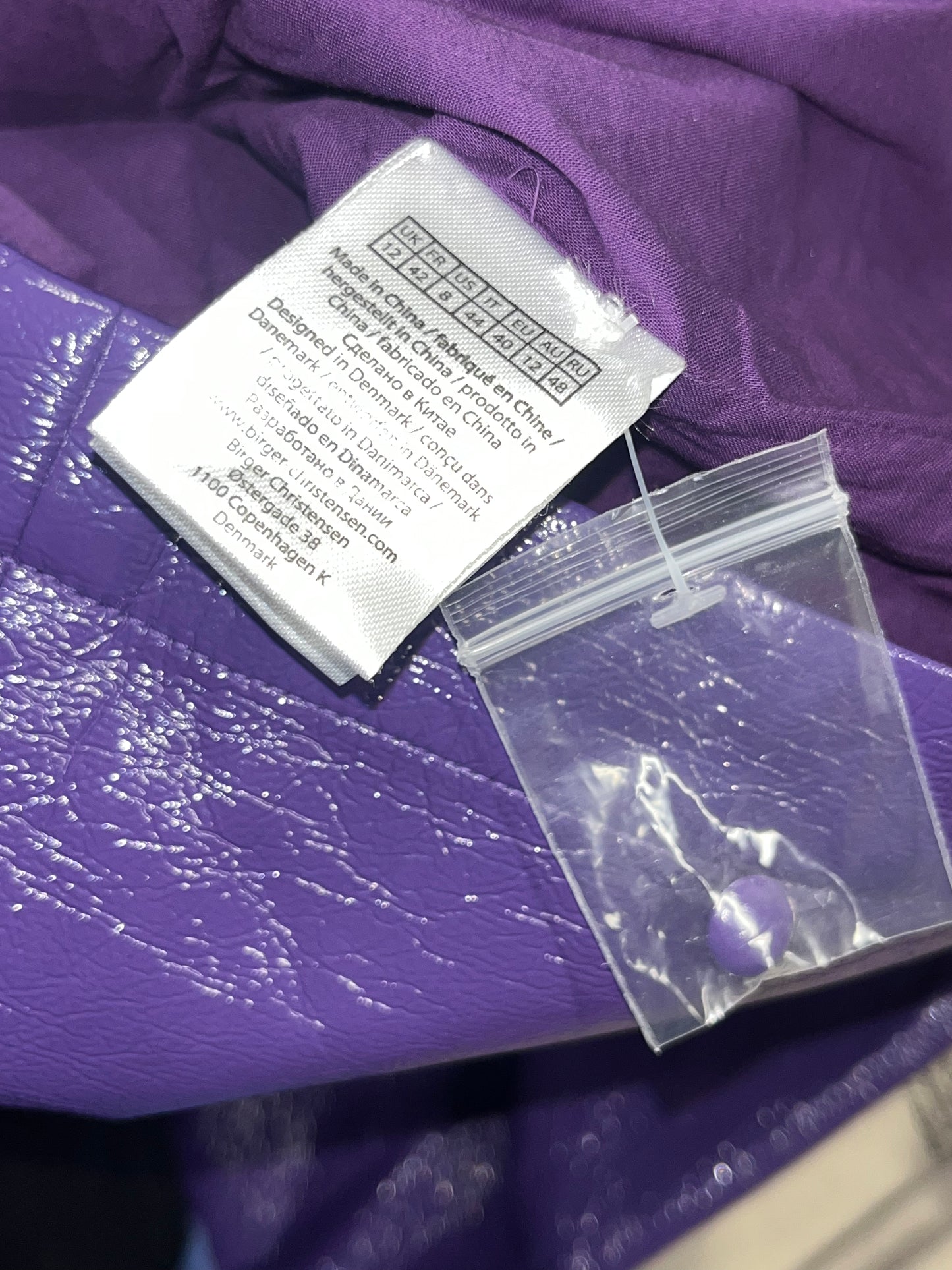 ROTATE purple vegan leather dress (42/XL)