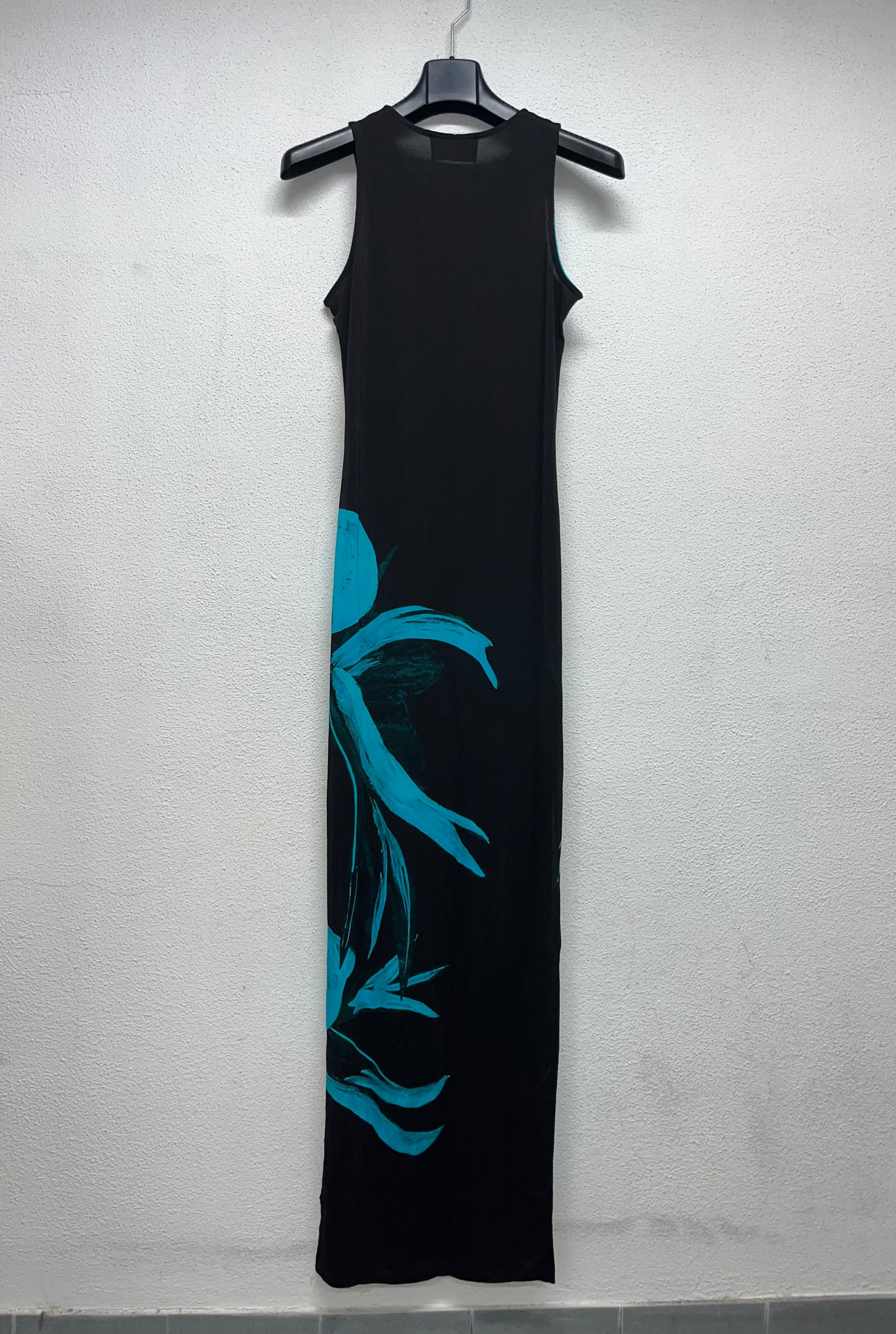 LOUISA BALLOU turquoise sleeveless maxi dress (M)