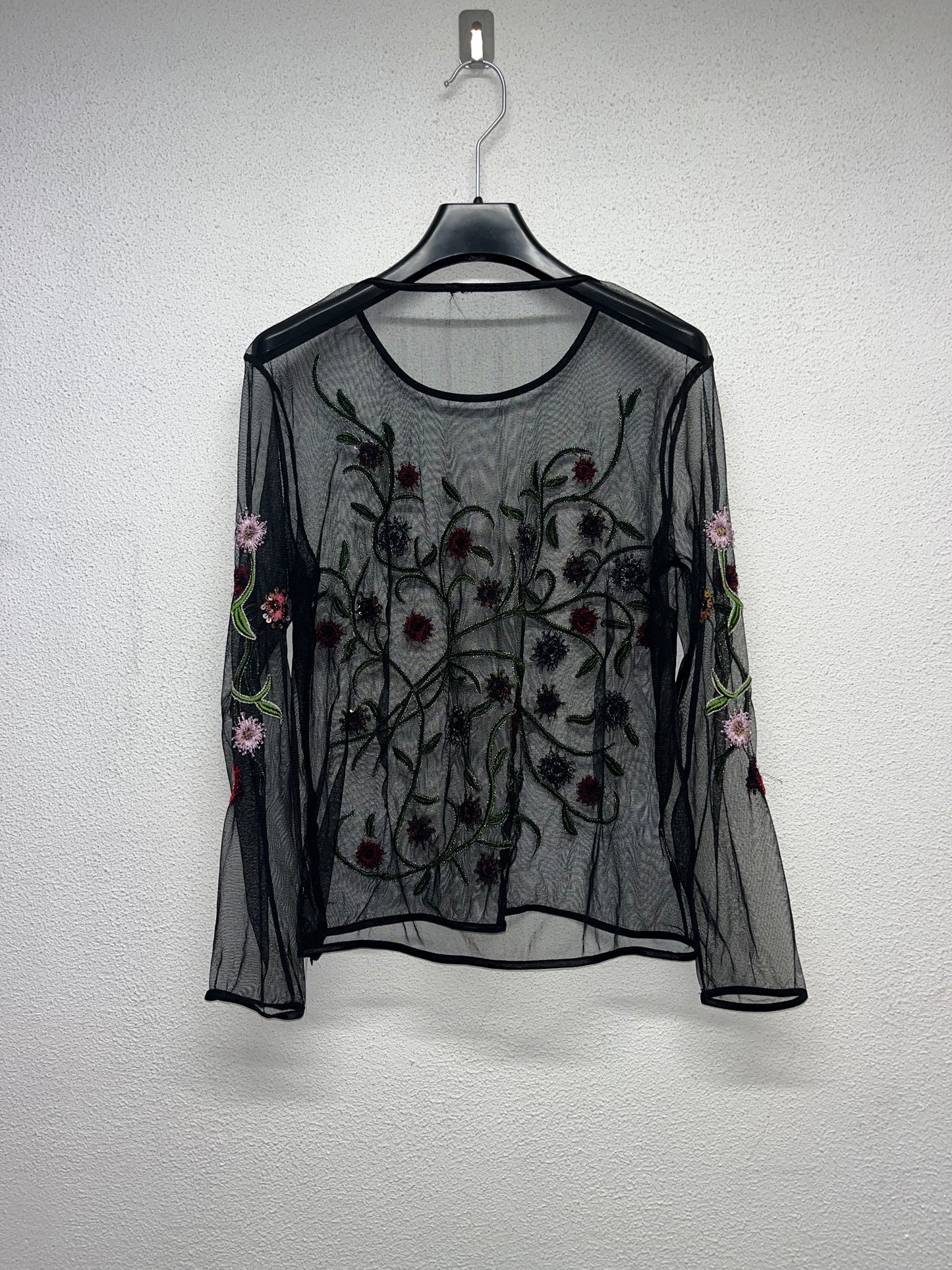 VINTAGE embroidered mesh top (M/L)