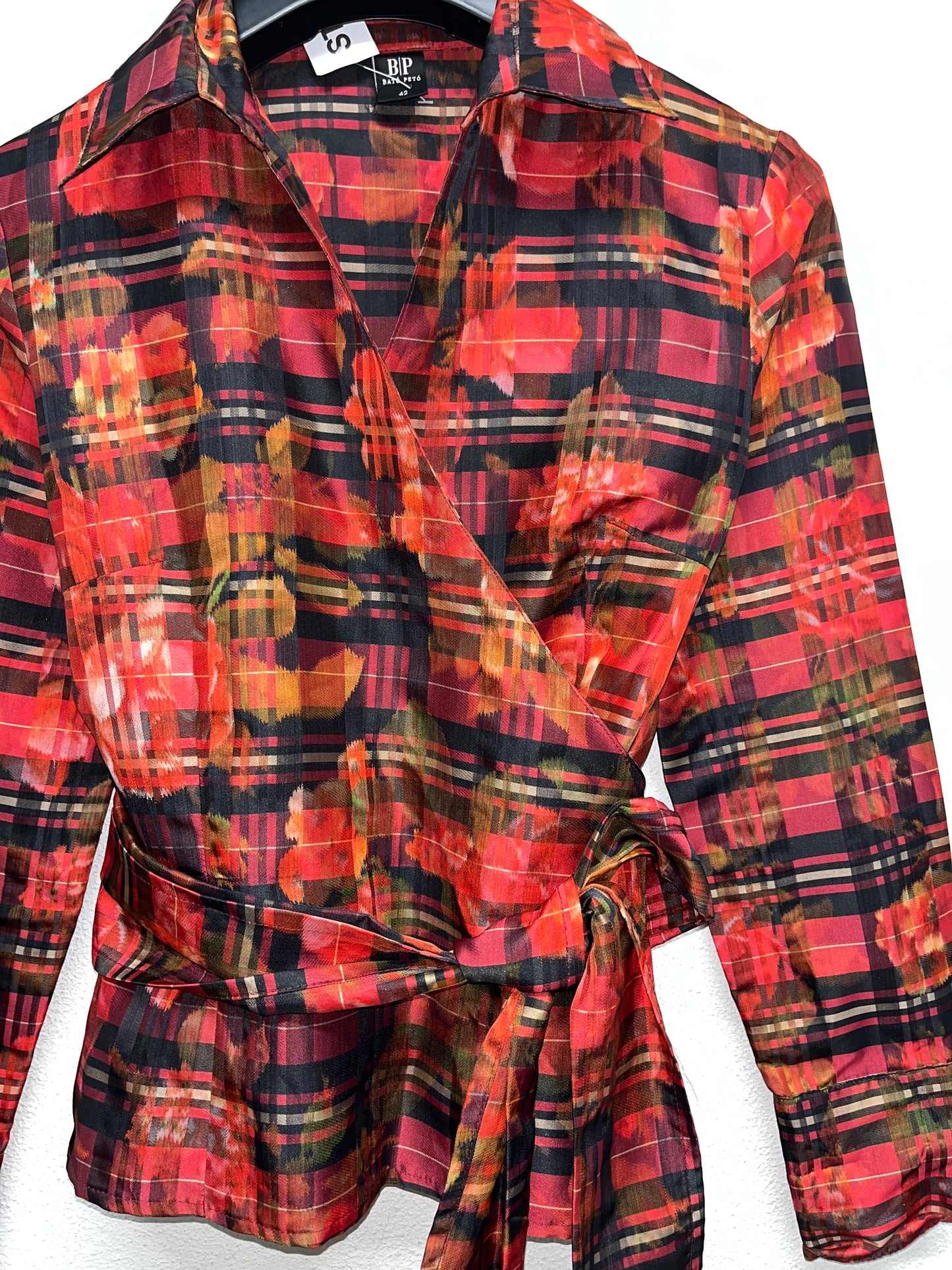 VINTAGE wrap shirt (L)