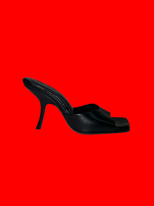 BY FAR black leather mules (37)