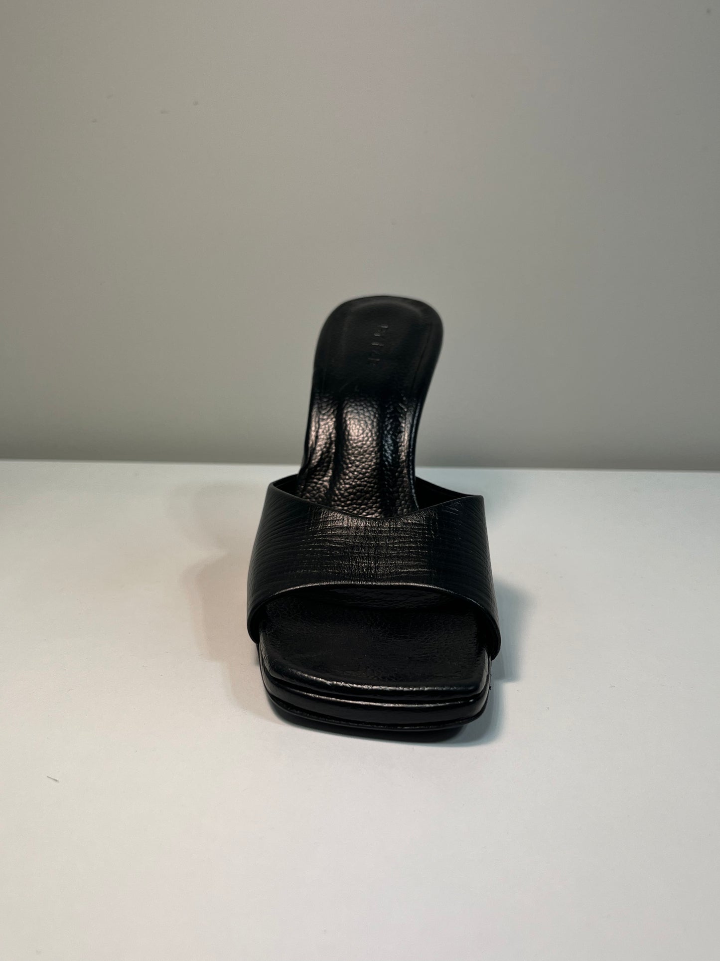 BY FAR black leather mules (37)