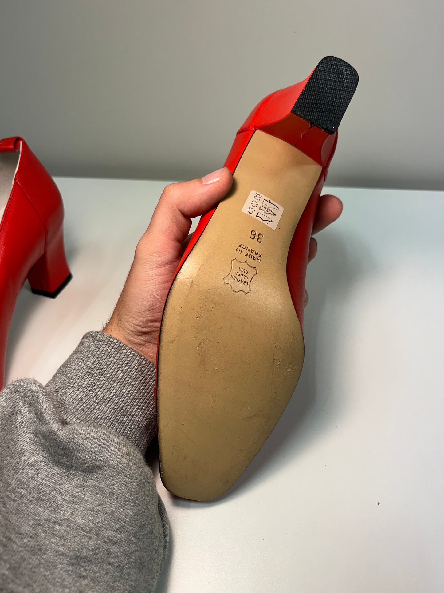 COURRÈGES red leather heels (36)