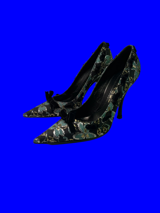 CASADEI floral pattern bow heels (38)