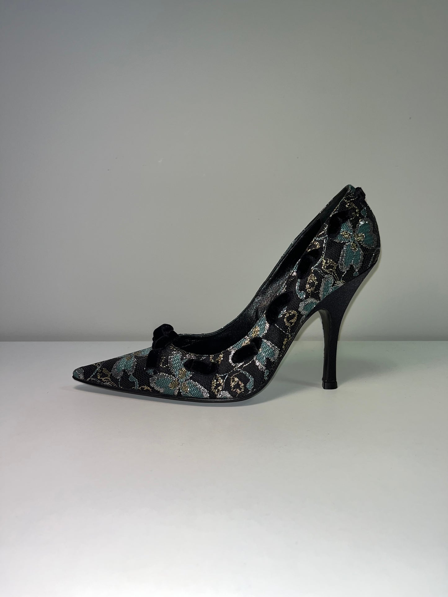 CASADEI floral pattern bow heels (38)
