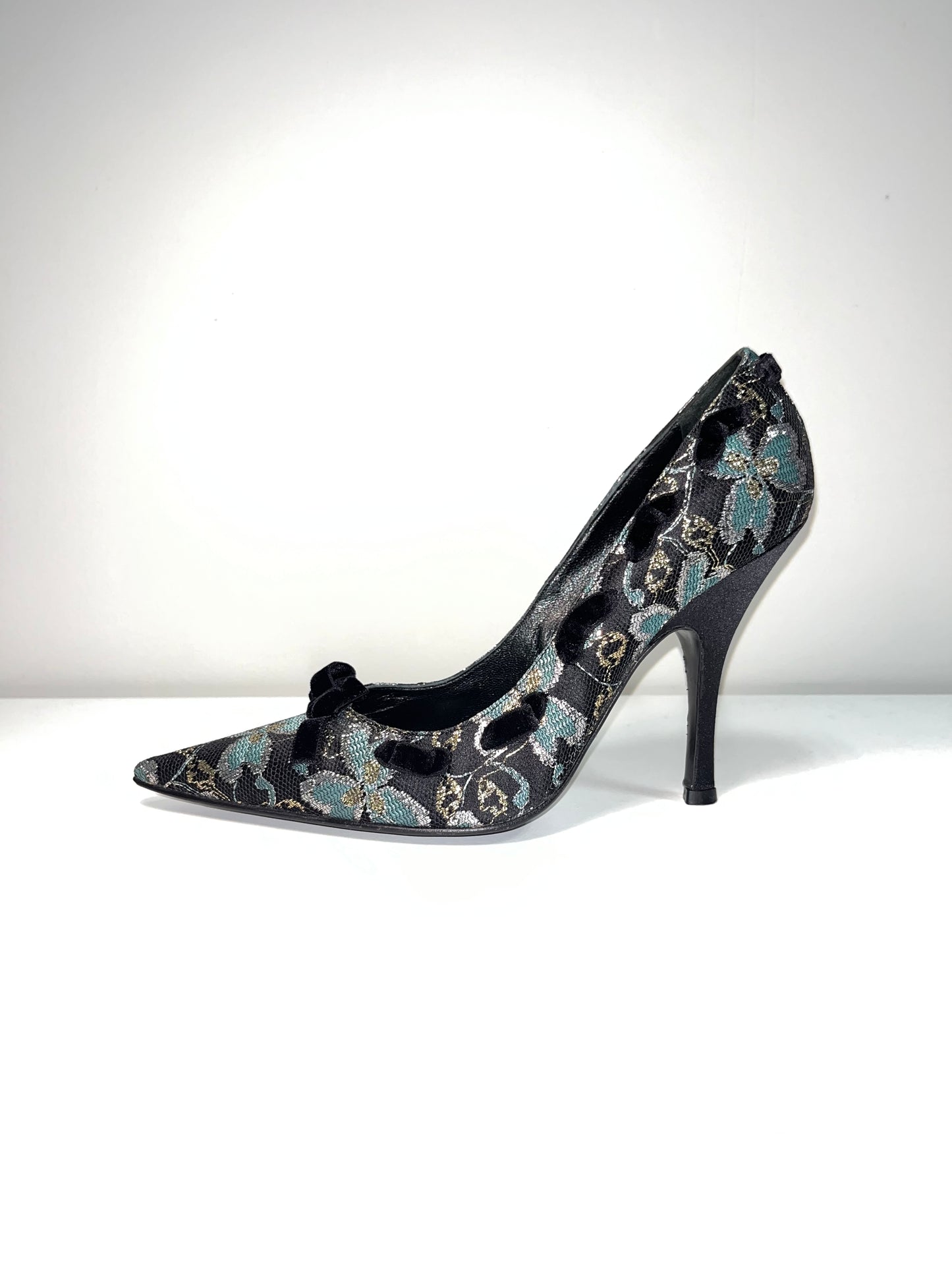 CASADEI floral pattern bow heels (38)