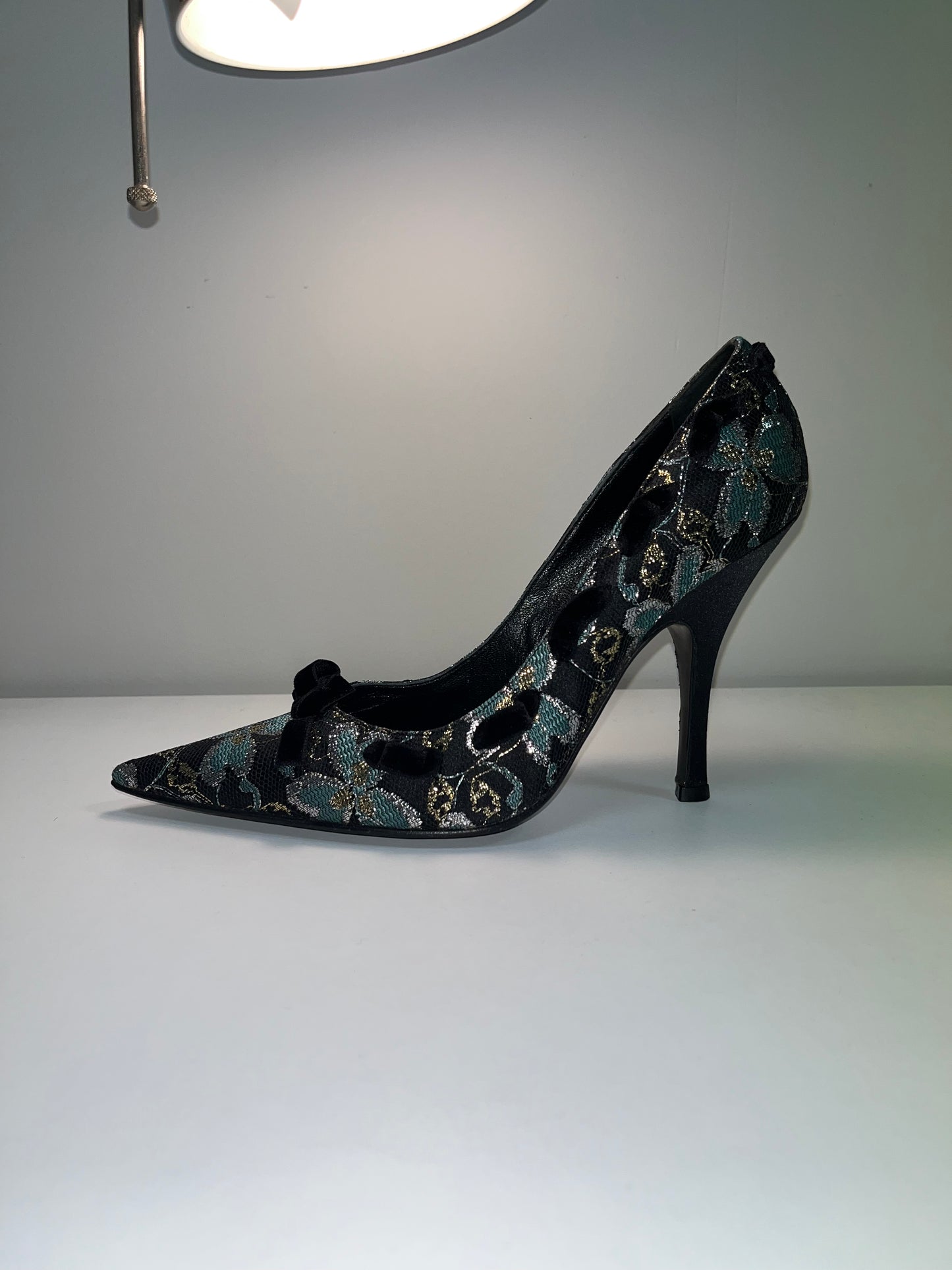 CASADEI floral pattern bow heels (38)