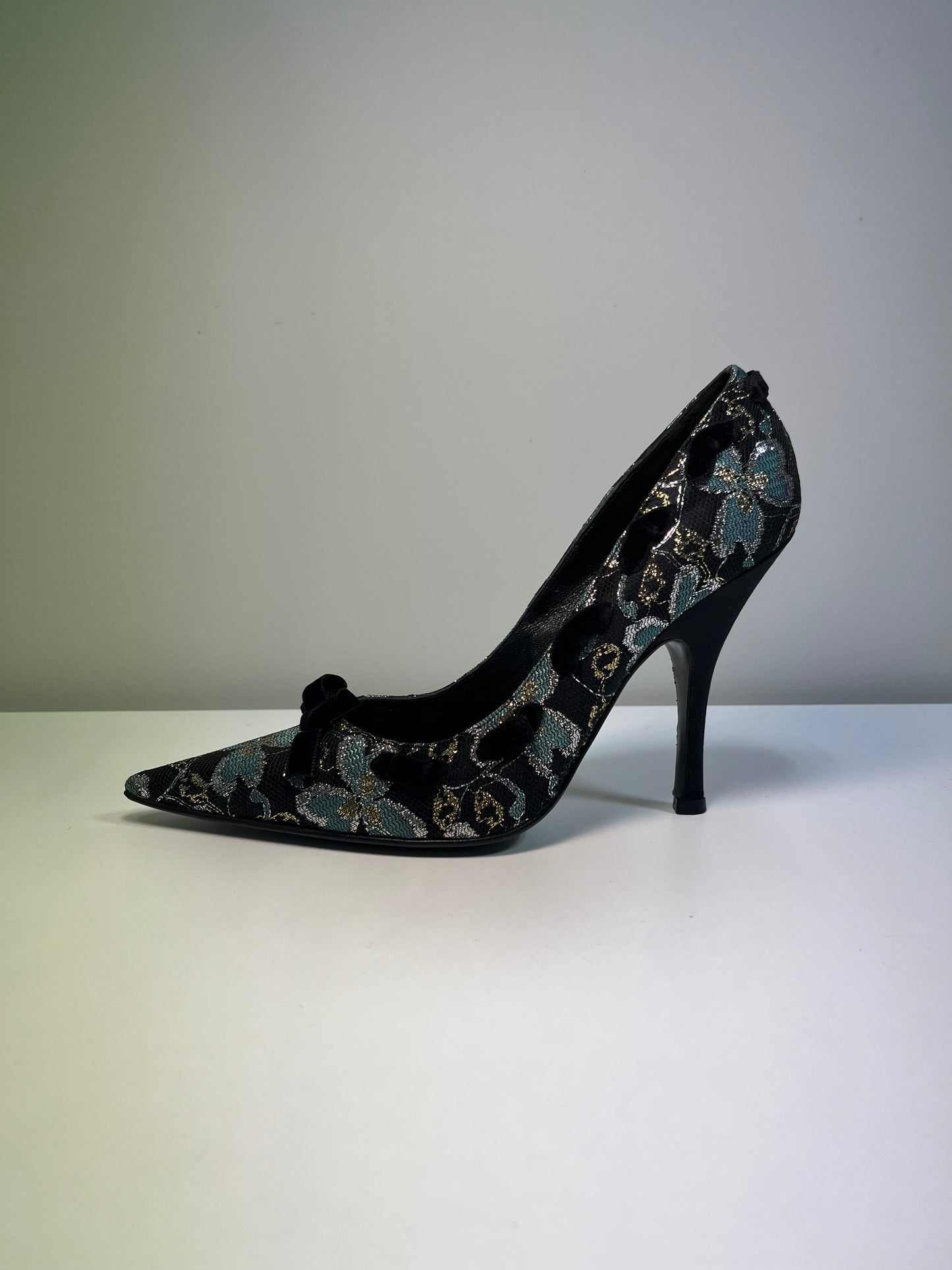 CASADEI floral pattern bow heels (38)