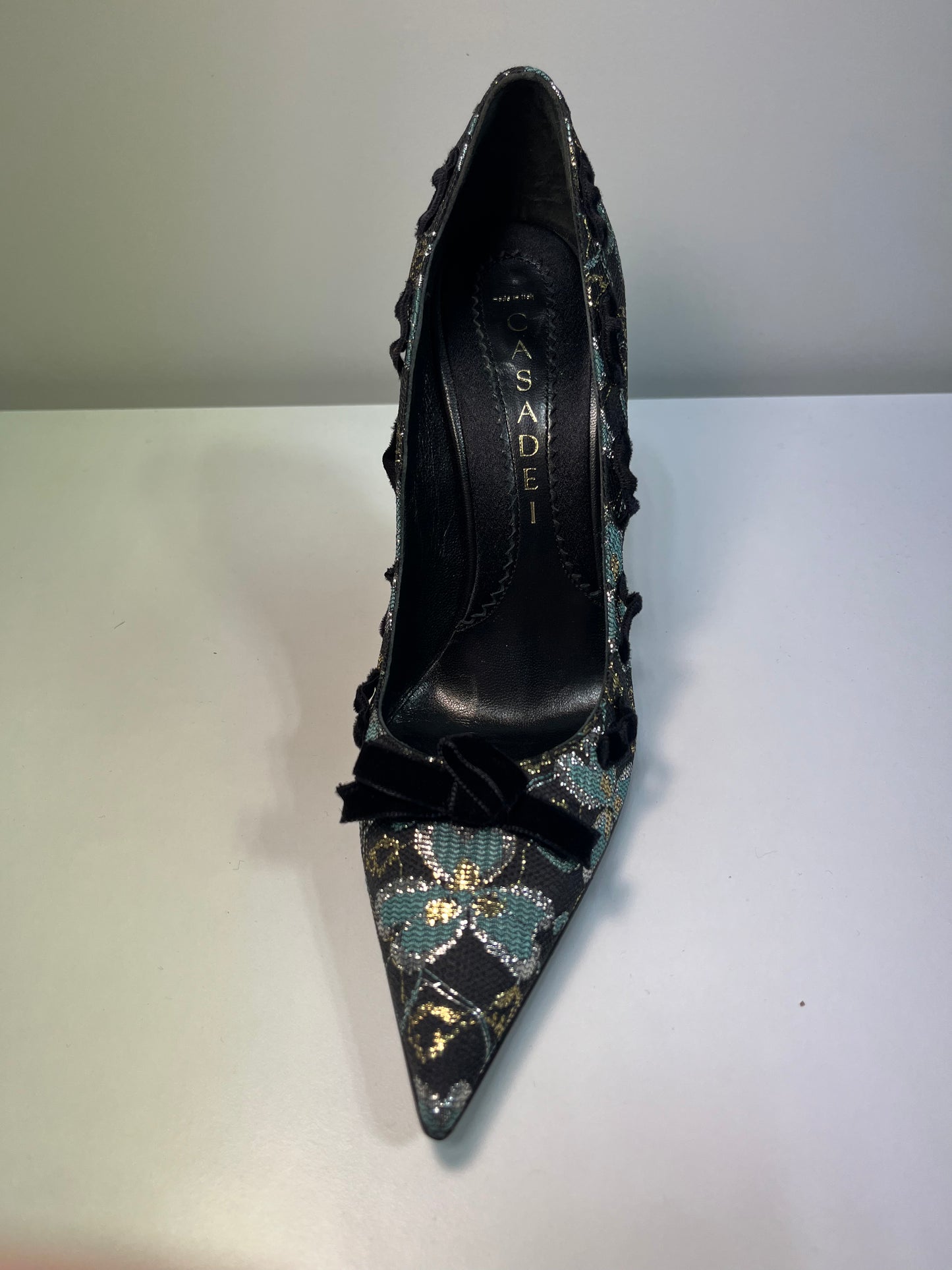 CASADEI floral pattern bow heels (38)