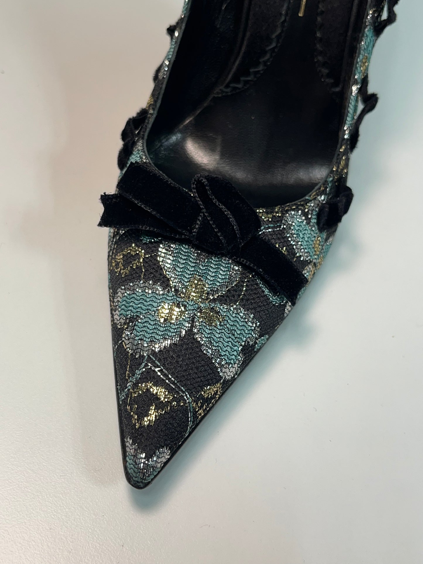 CASADEI floral pattern bow heels (38)