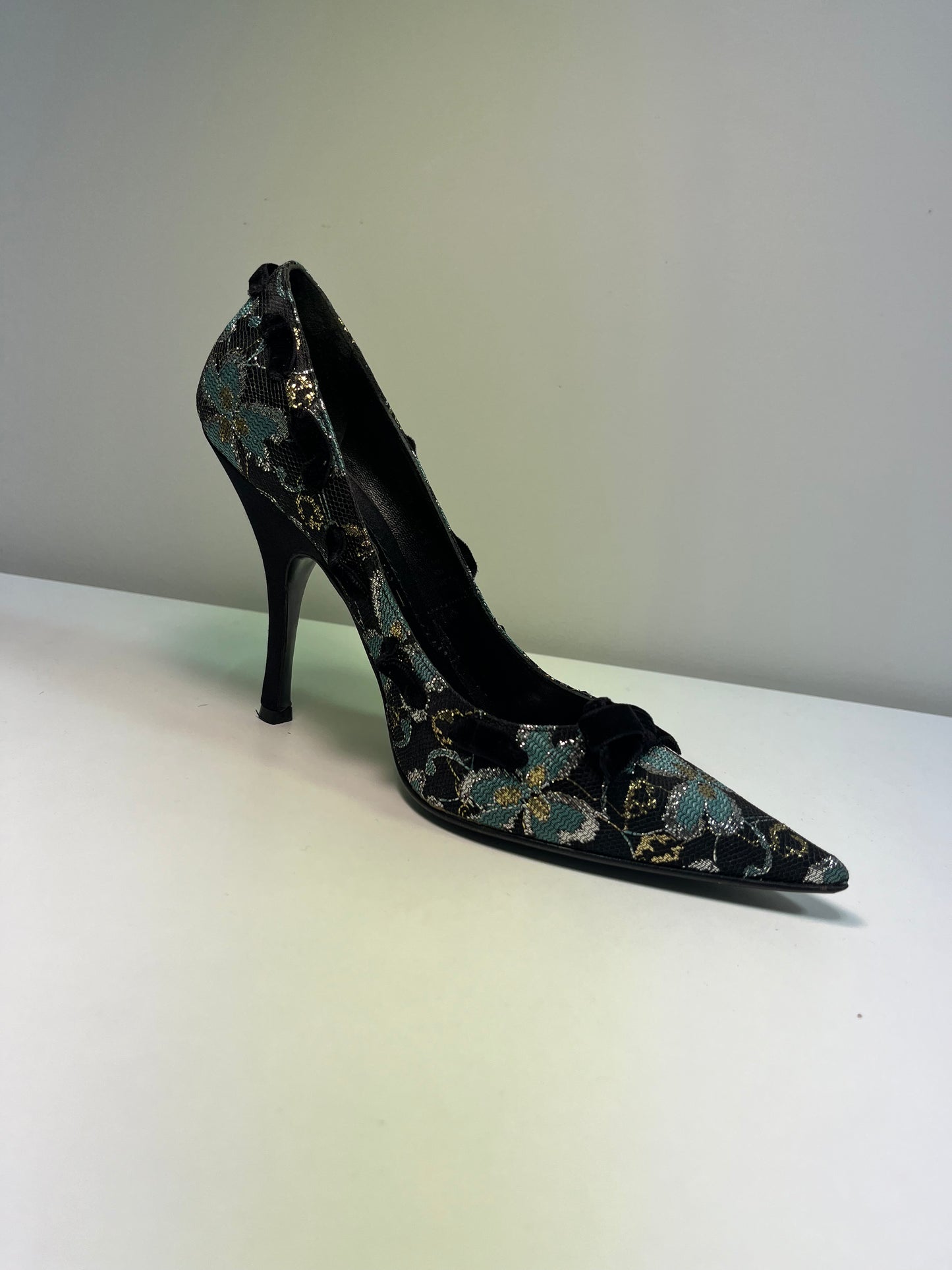 CASADEI floral pattern bow heels (38)