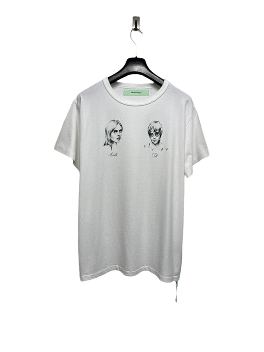 OFF-WHITE by Virgil Abloh c/o Font Charaf Tajer white graphic "the end" rare tee (L)