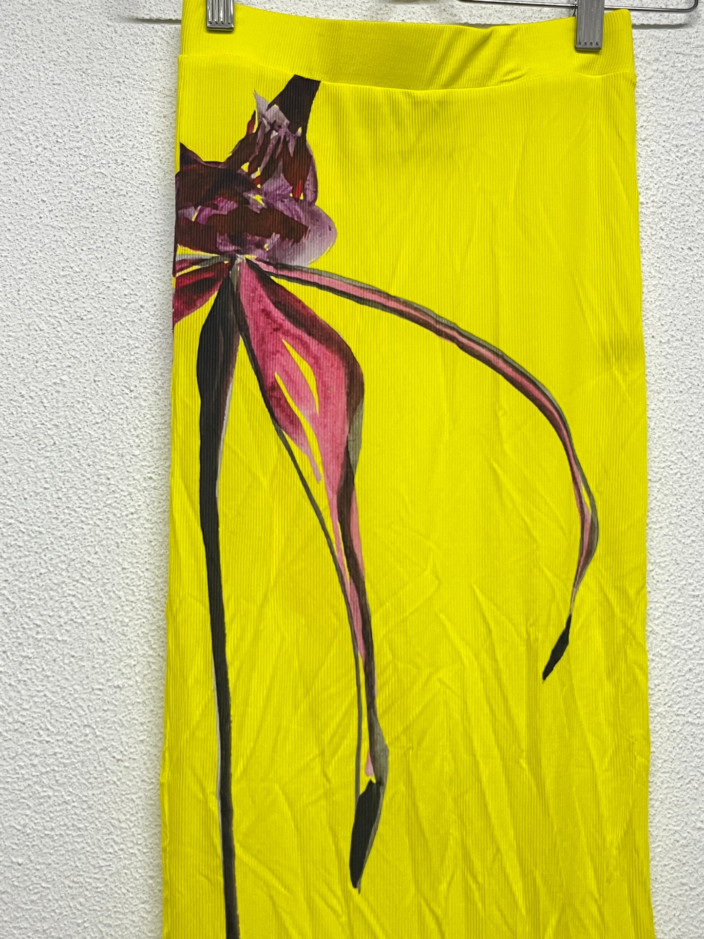LOUISA BALLOU graphic flower yellow maxi skirt (XS)