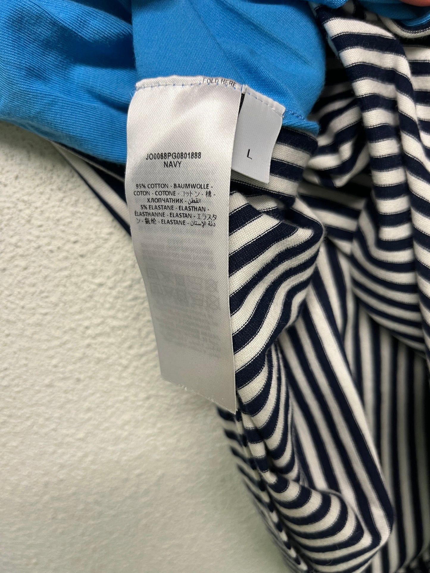J.W. ANDERSON striped longsleeve top with fist cut-outs and chest logo (L)