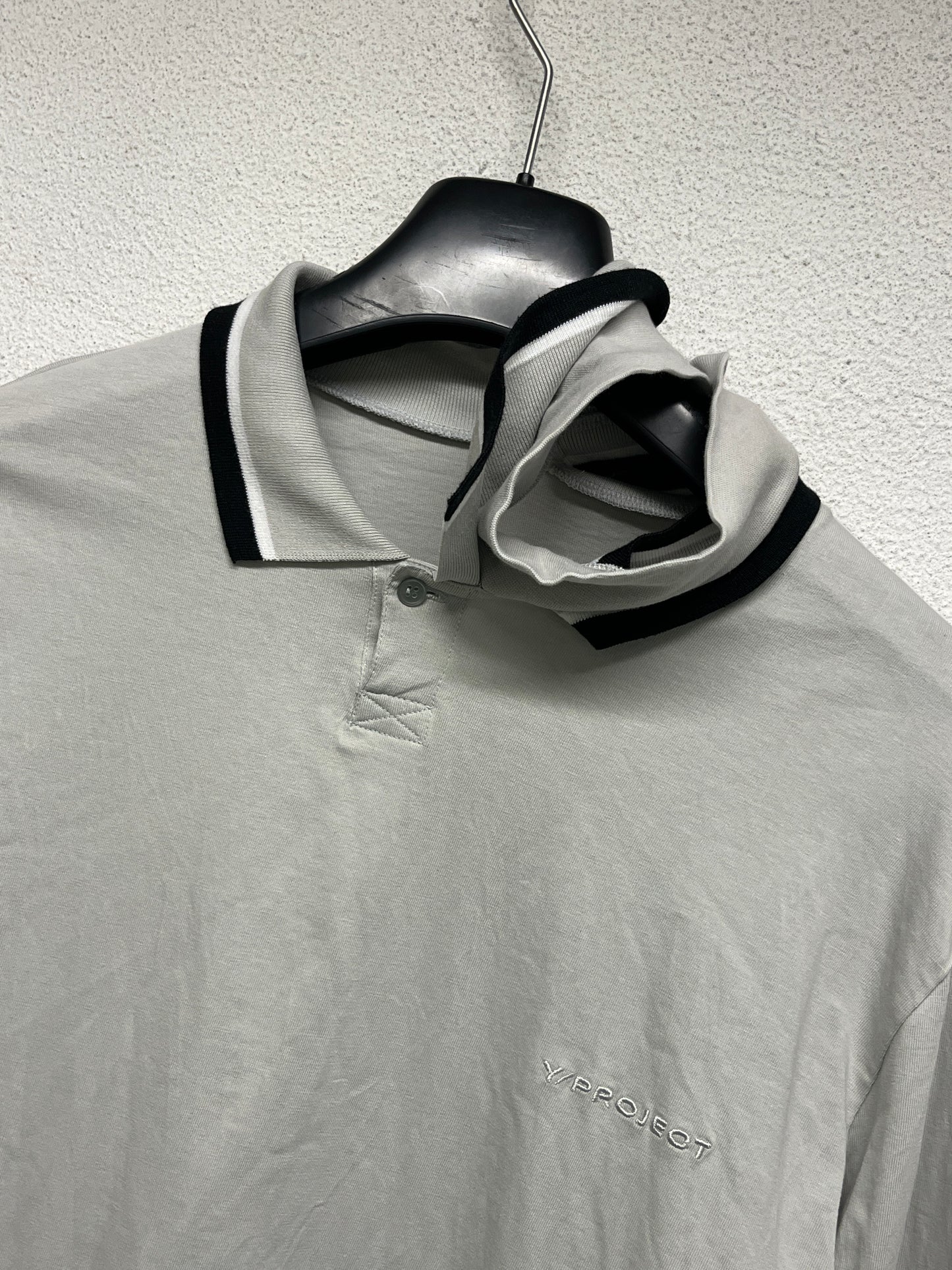 Y/PROJECT grey double collar polo (M)