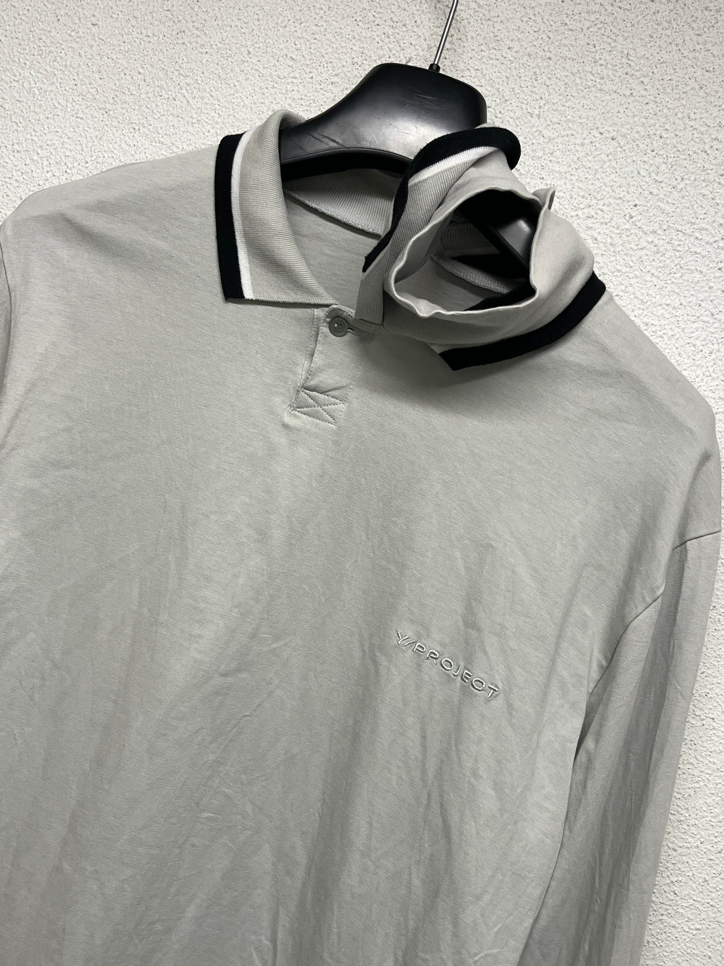 Y/PROJECT grey double collar polo (M)