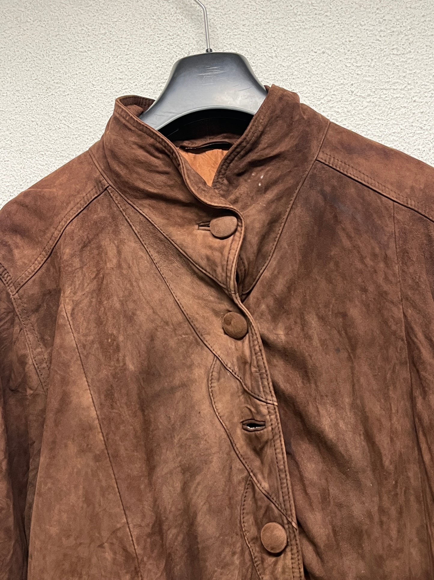 VINTAGE leather brown jacket (L/XL)