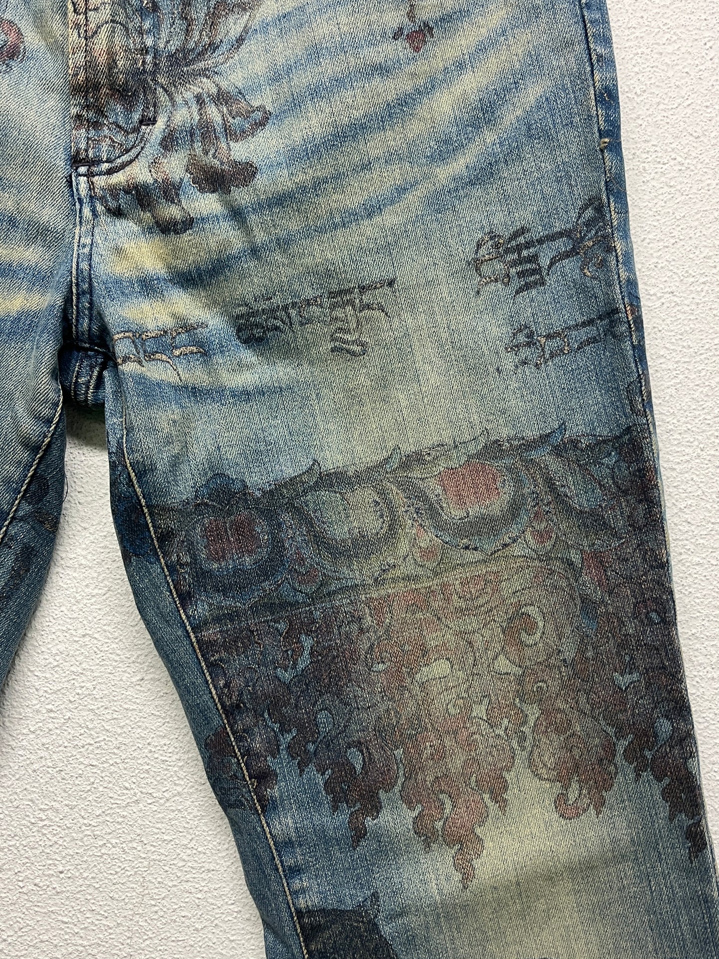 ROBERTO CAVALLI just cavalli SS05 'Asian Fantasy' print jeans (44/M)