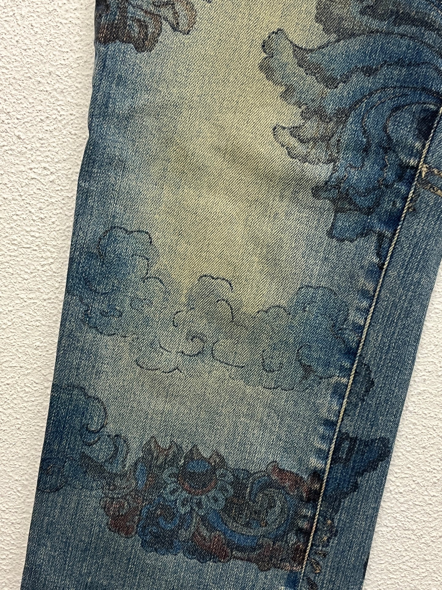 ROBERTO CAVALLI just cavalli SS05 'Asian Fantasy' print jeans (44/M)