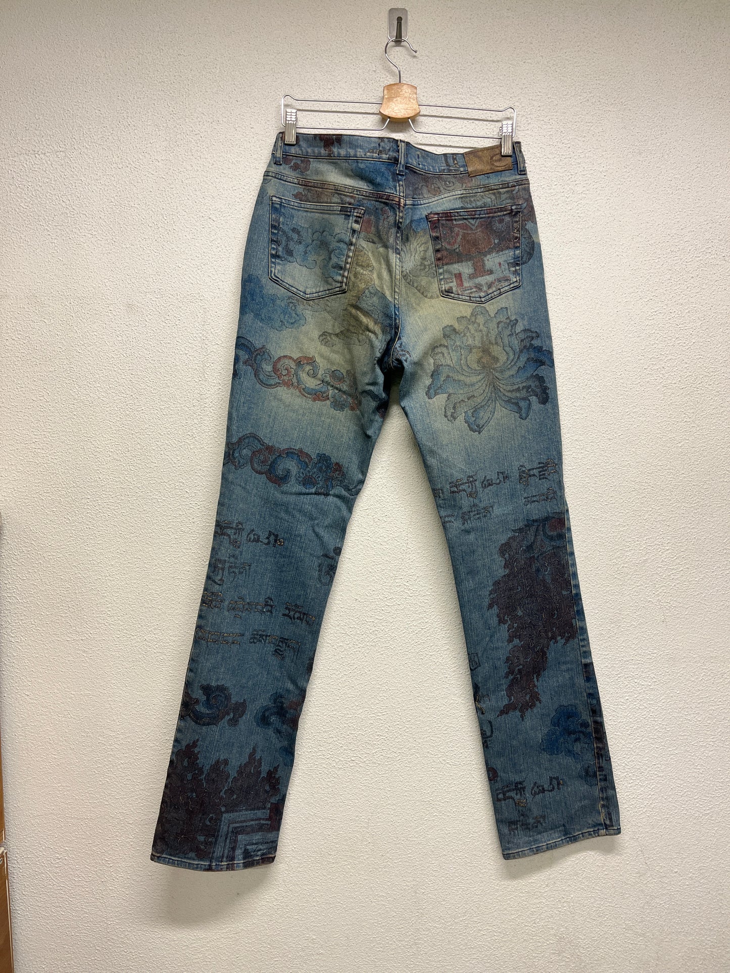 ROBERTO CAVALLI just cavalli SS05 'Asian Fantasy' print jeans (44/M)