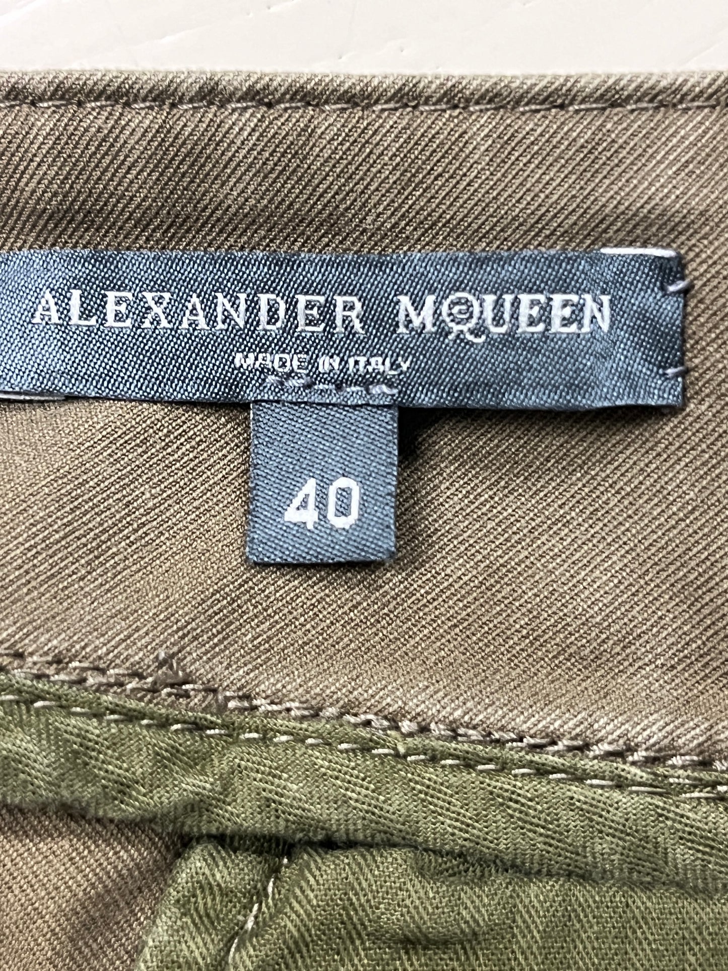 ALEXANDER MCQUEEN khaki multi-pocket trousers (S/M)