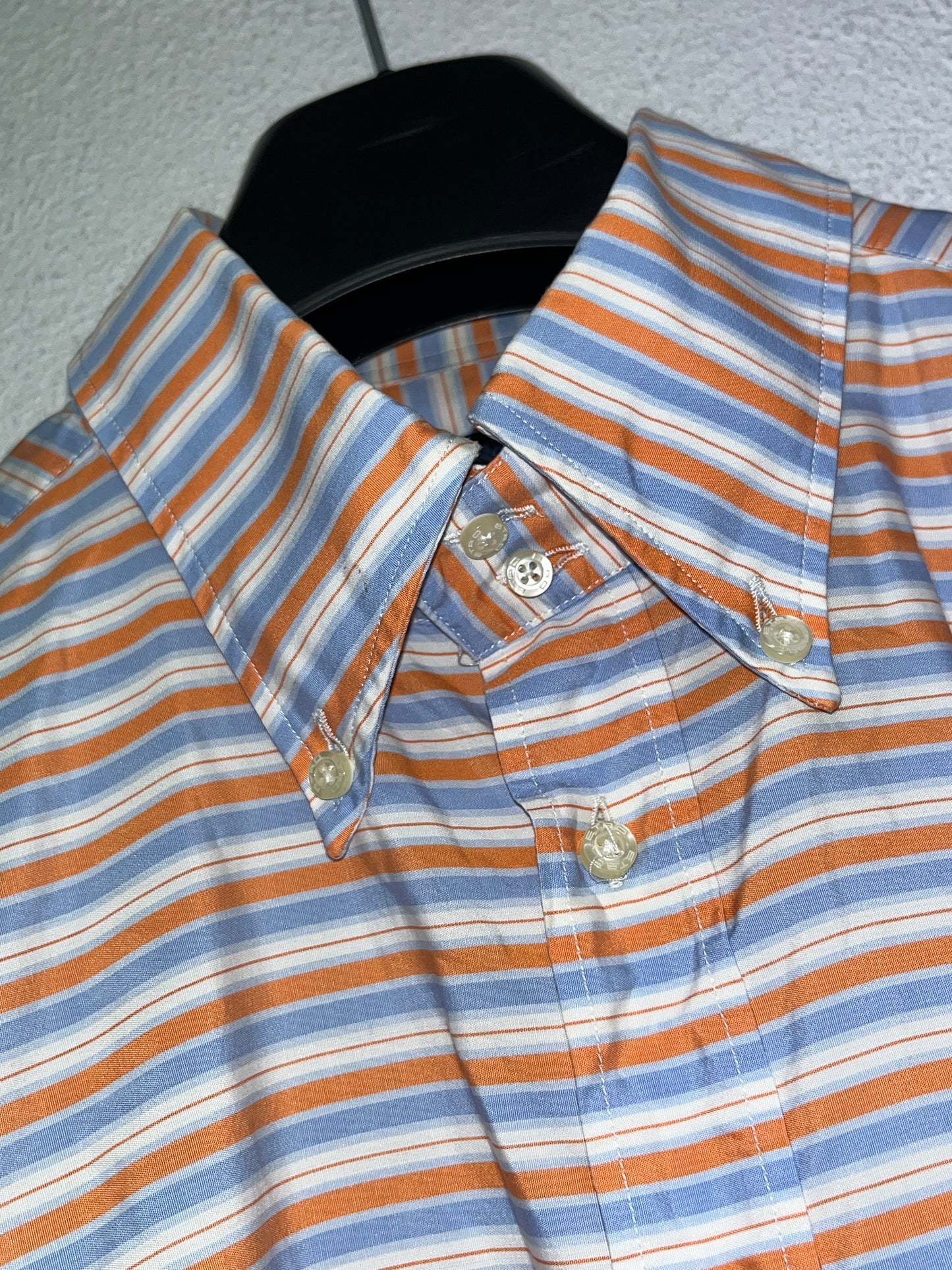 ETRO blue & orange horizontal striped shirt (XL/XXL)