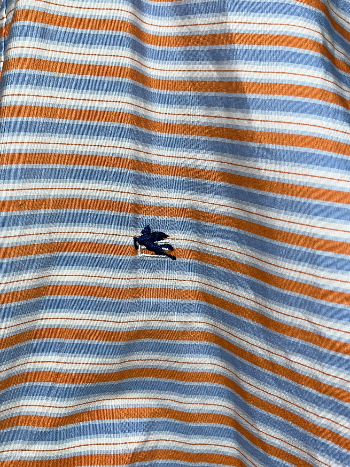 ETRO blue & orange horizontal striped shirt (XL/XXL)