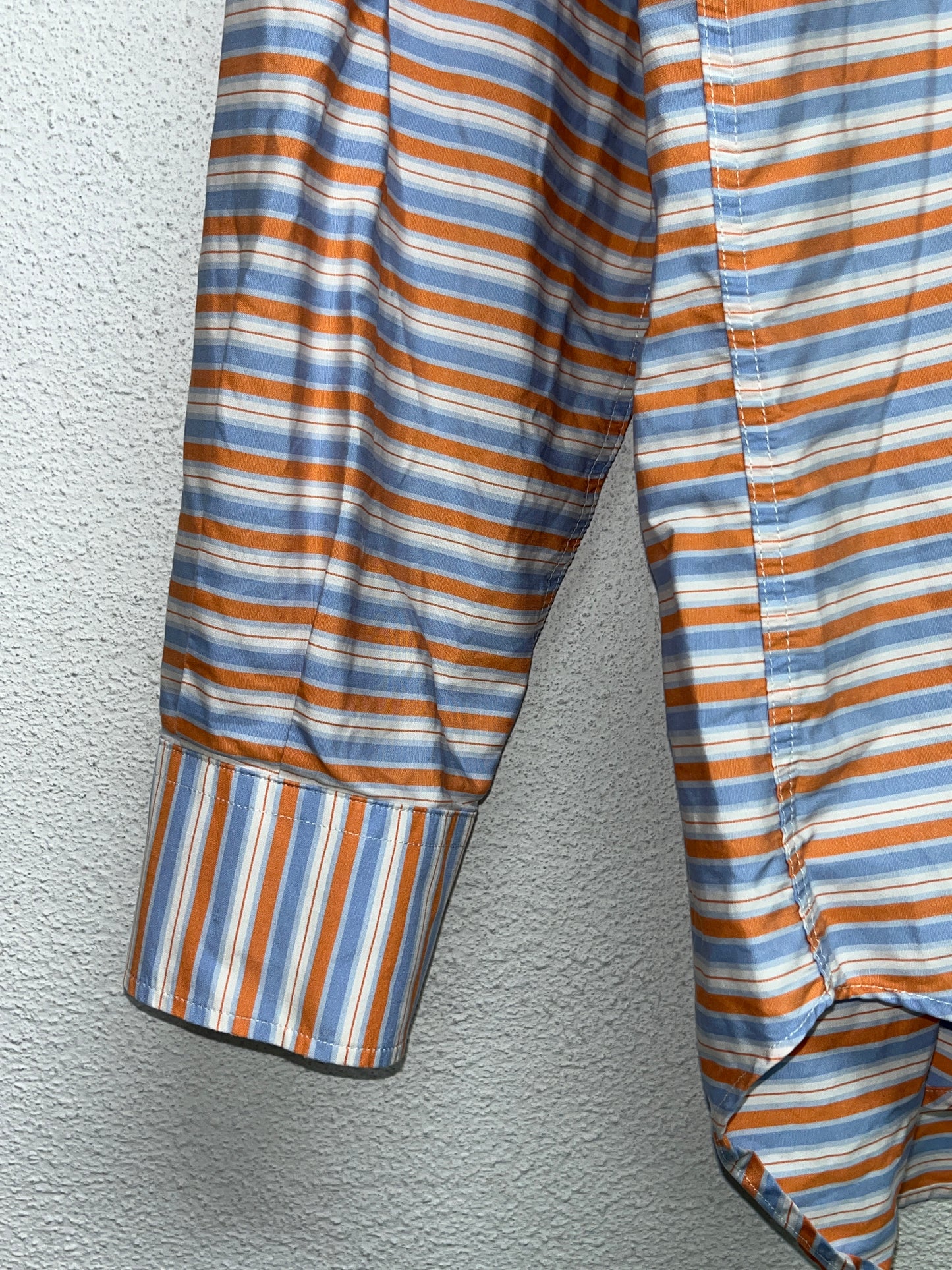 ETRO blue & orange horizontal striped shirt (XL/XXL)