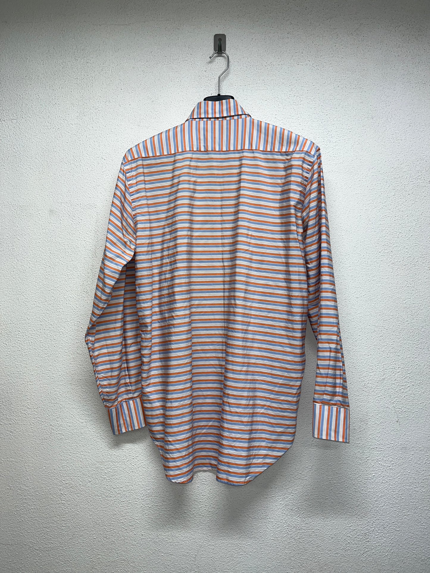 ETRO blue & orange horizontal striped shirt (XL/XXL)