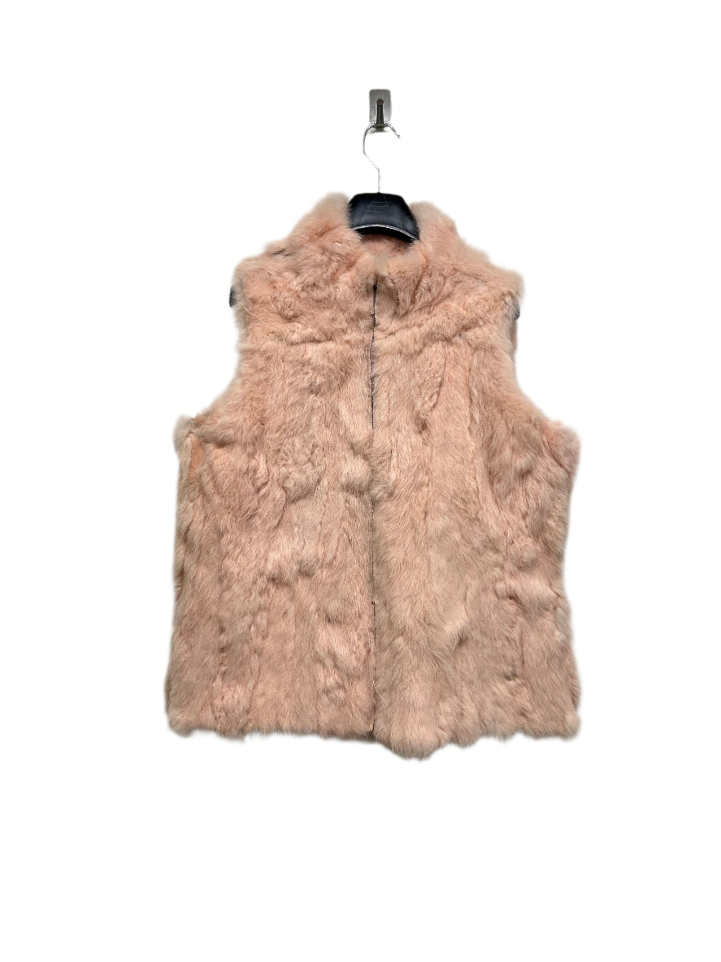 VINTAGE pink real fur vest (M)