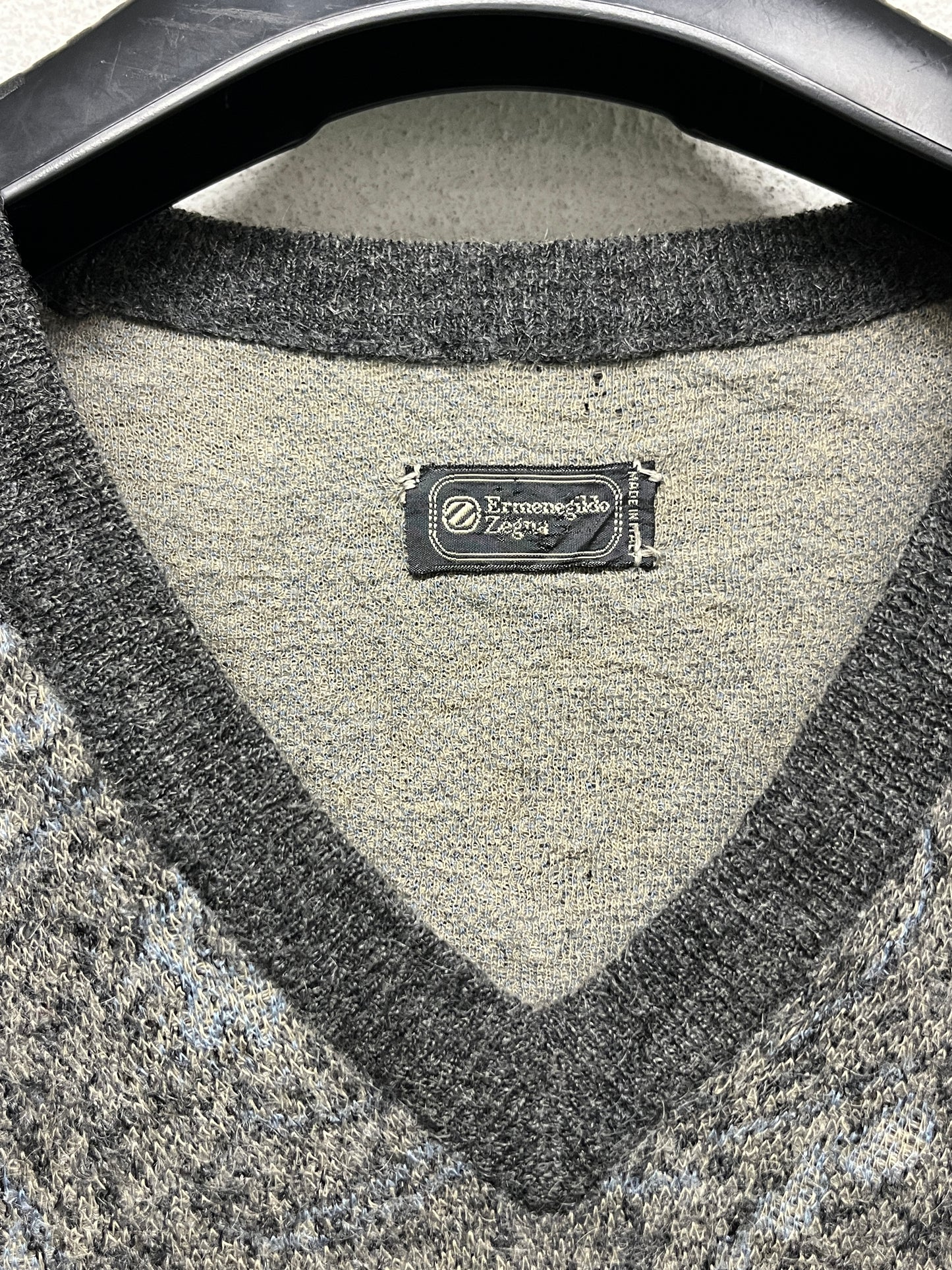 ERMENEGILDO ZEGNA mohair, cotton and wool vintage pattern vest (L)