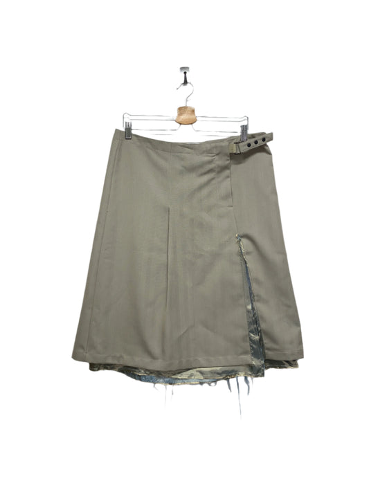 OUR LEGACY beige distressed belt skirt (42/XL)