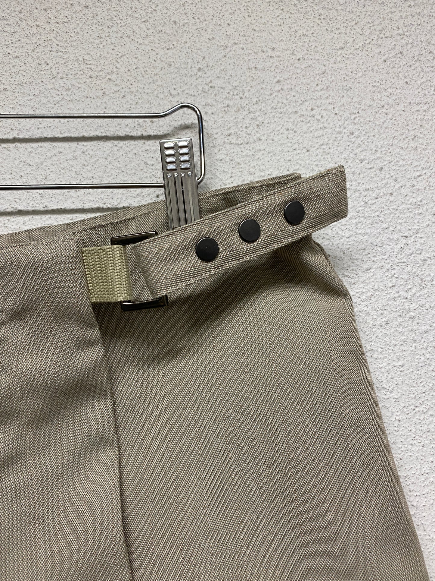 OUR LEGACY beige distressed belt skirt (42/XL)