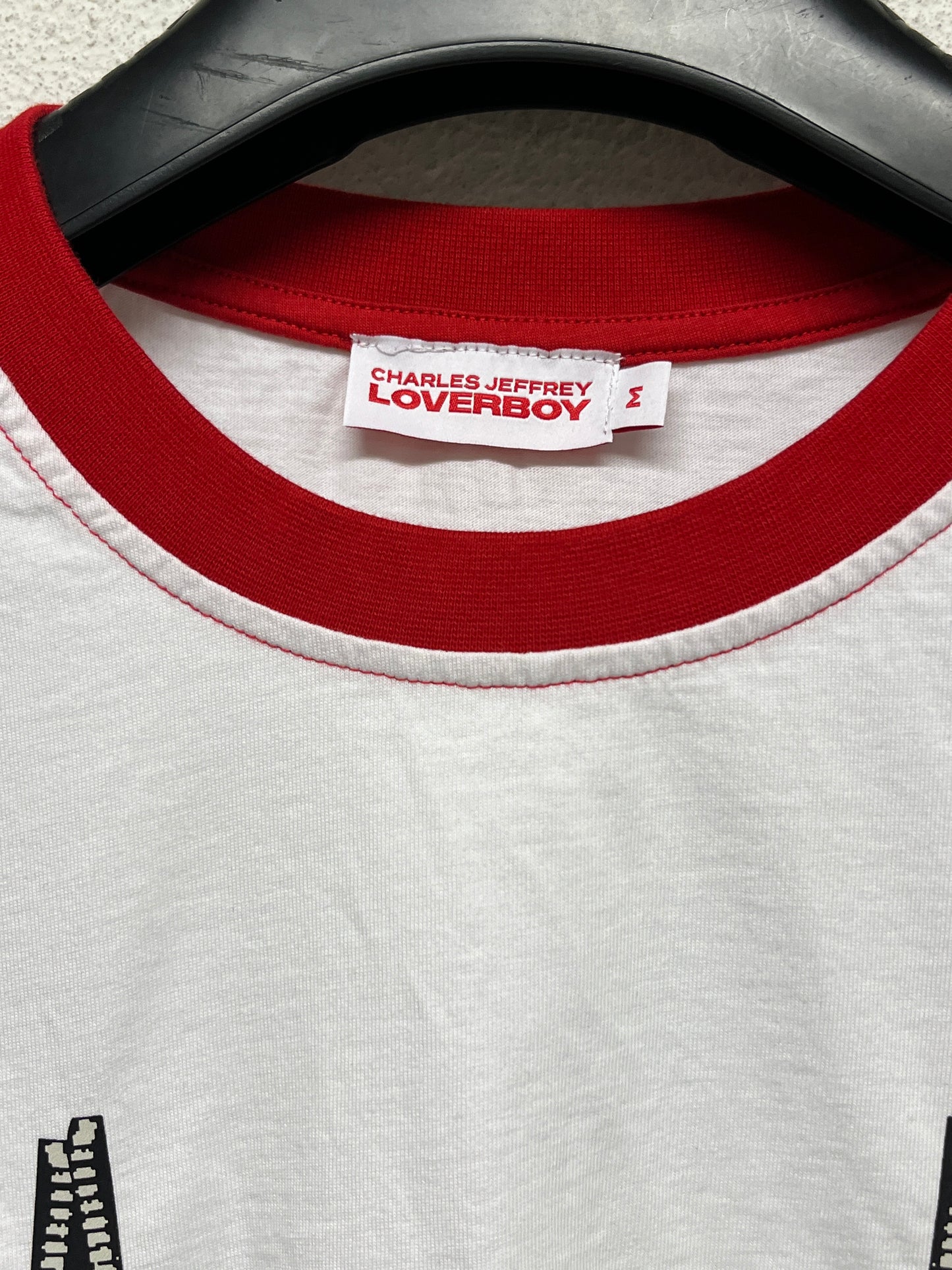 CHARLES JEFFREY LOVERBOY white and red graphic t-shirt (M)
