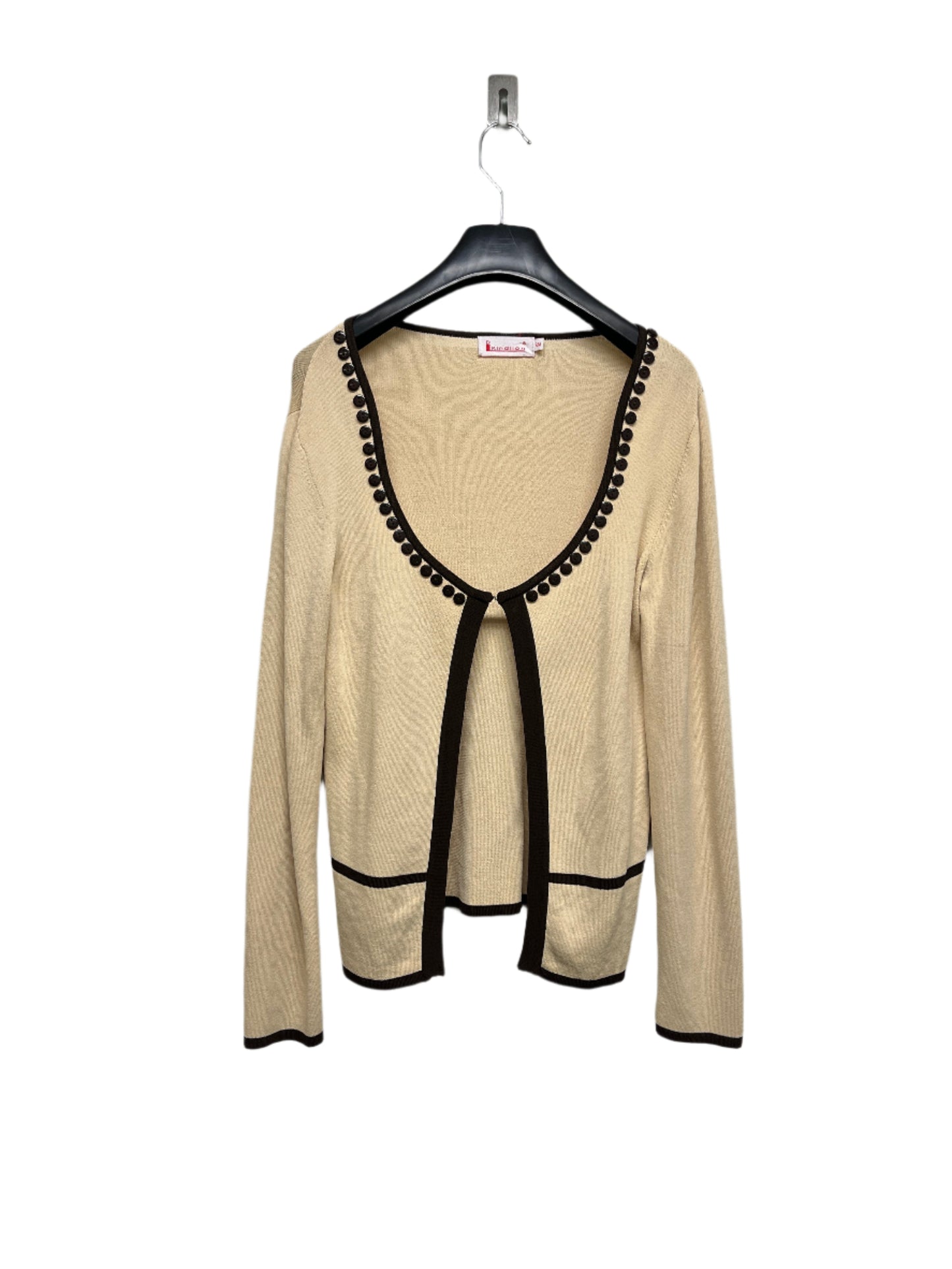 VINTAGE beige viscose cardigan with buttons (S/M)