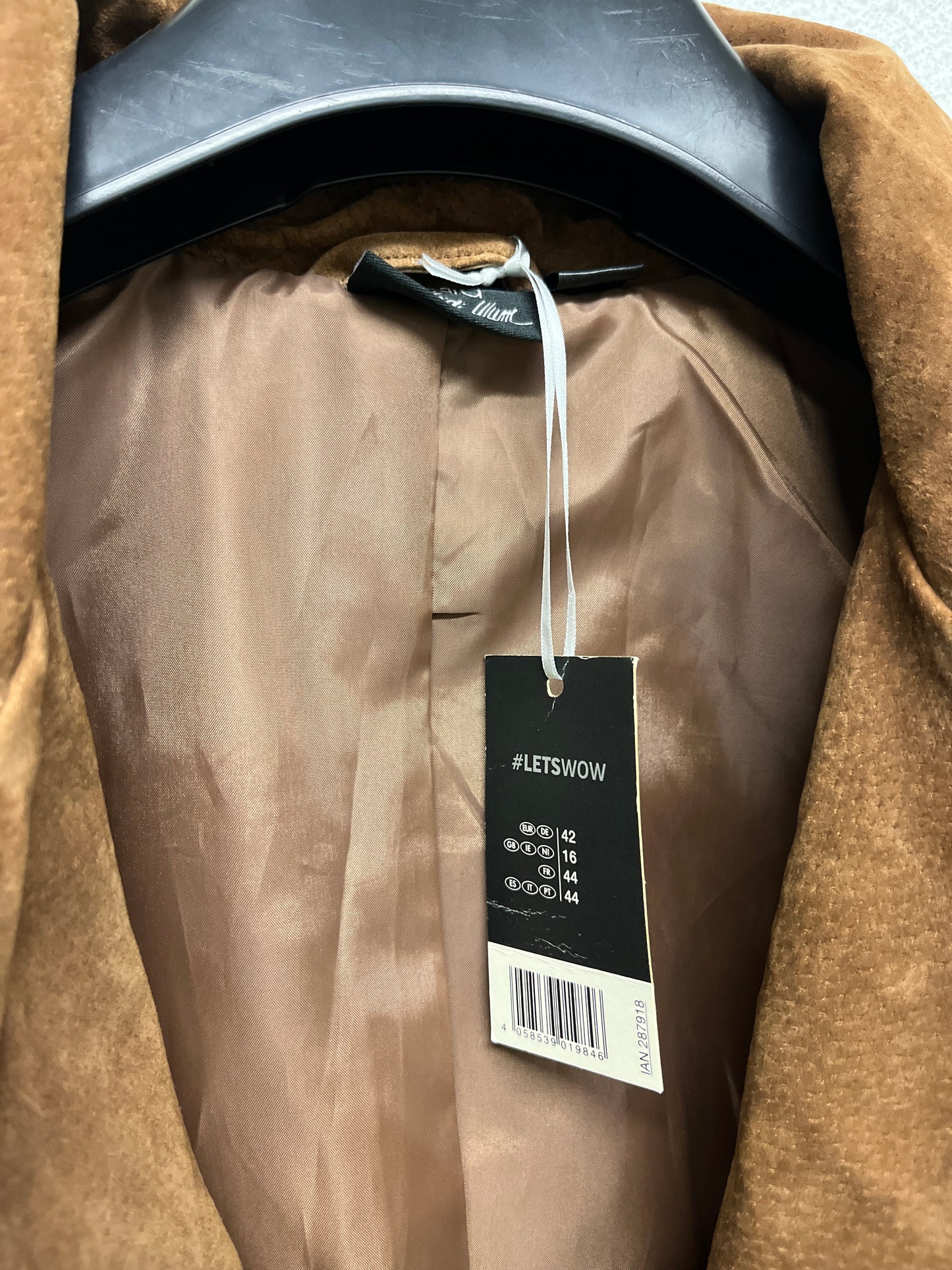 VINTAGE brown suede leather zipped jacket (M)
