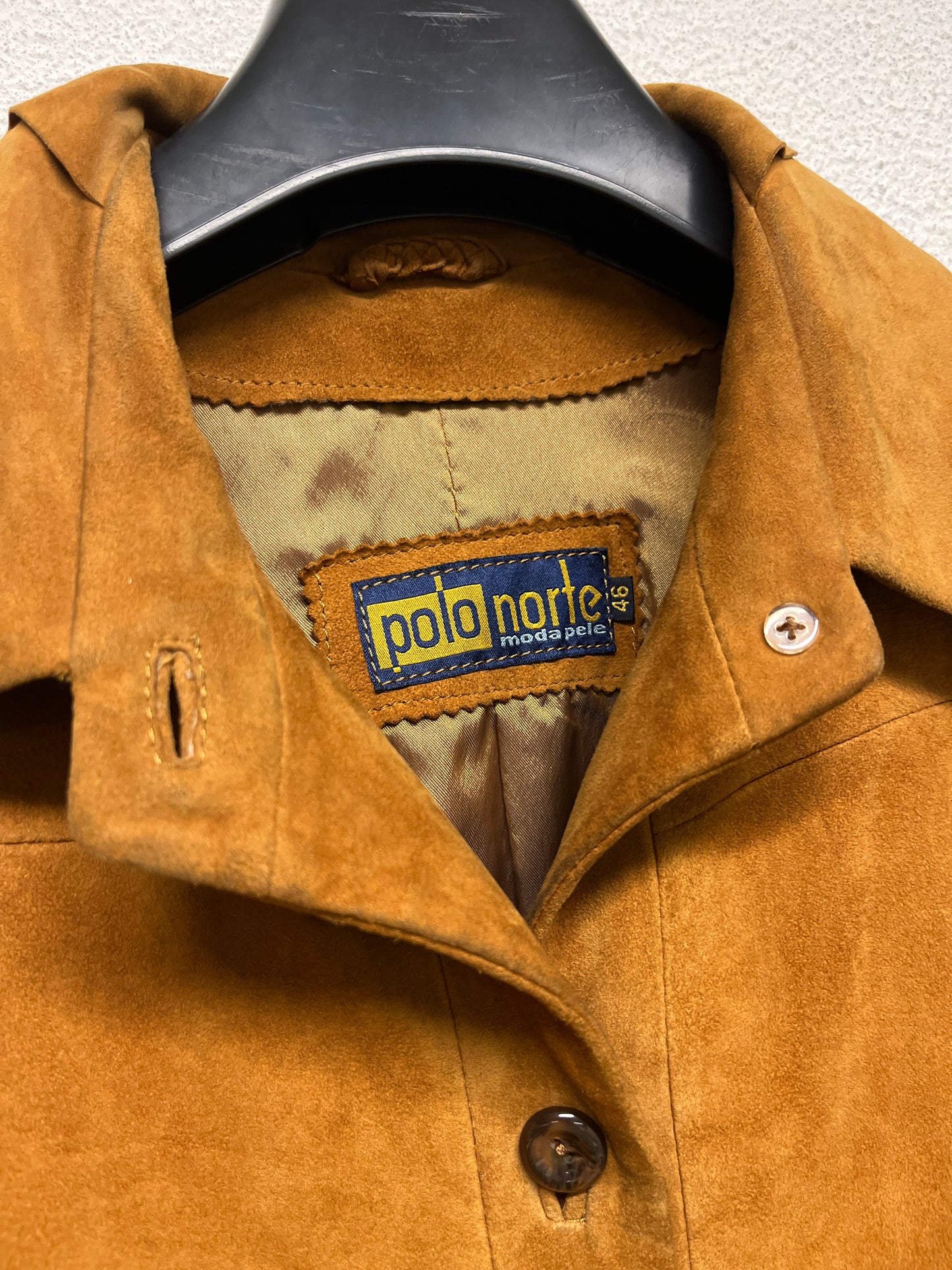 VINTAGE suede leather brown jacket (M/L)