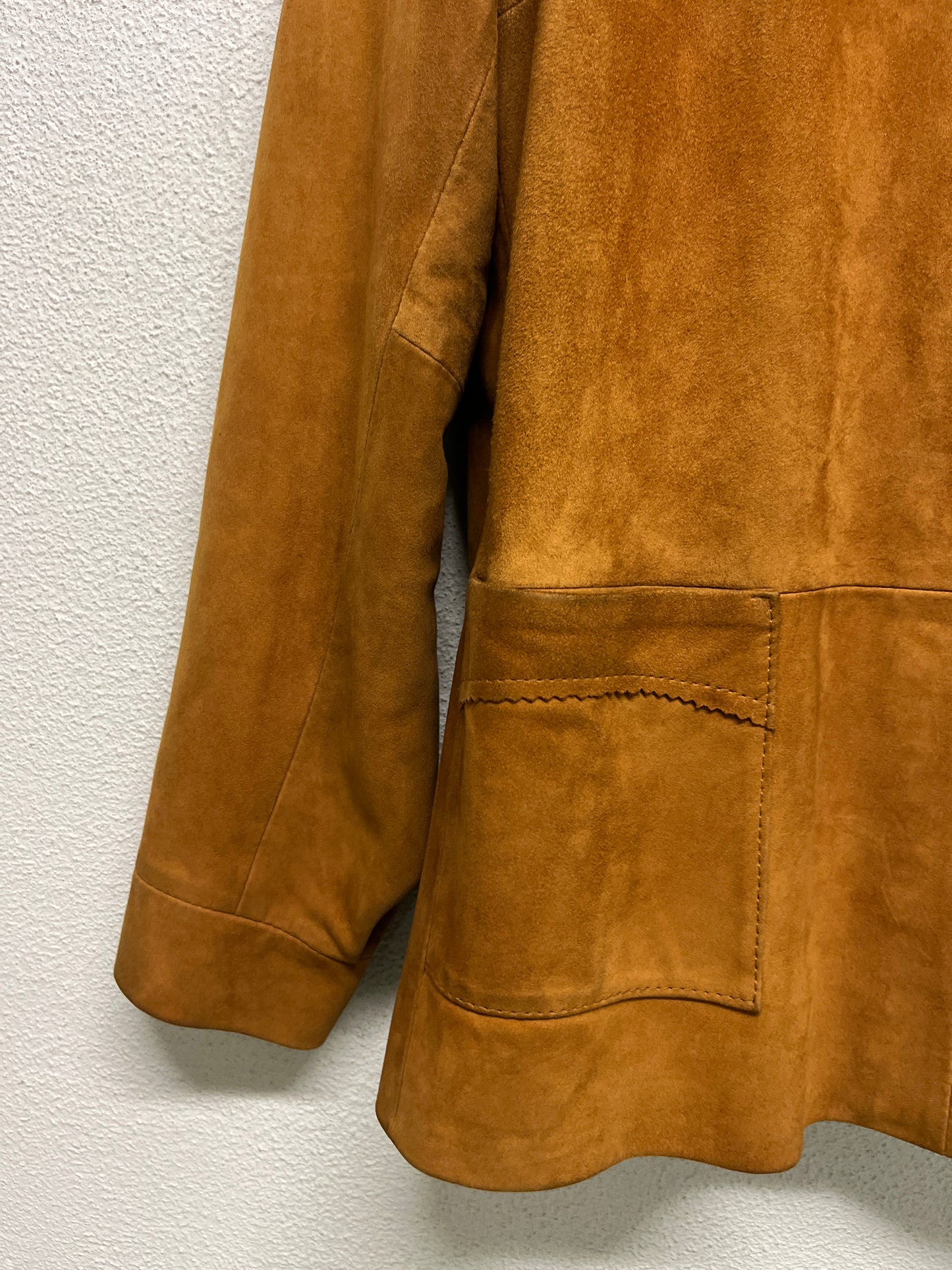 VINTAGE suede leather brown jacket (M/L)