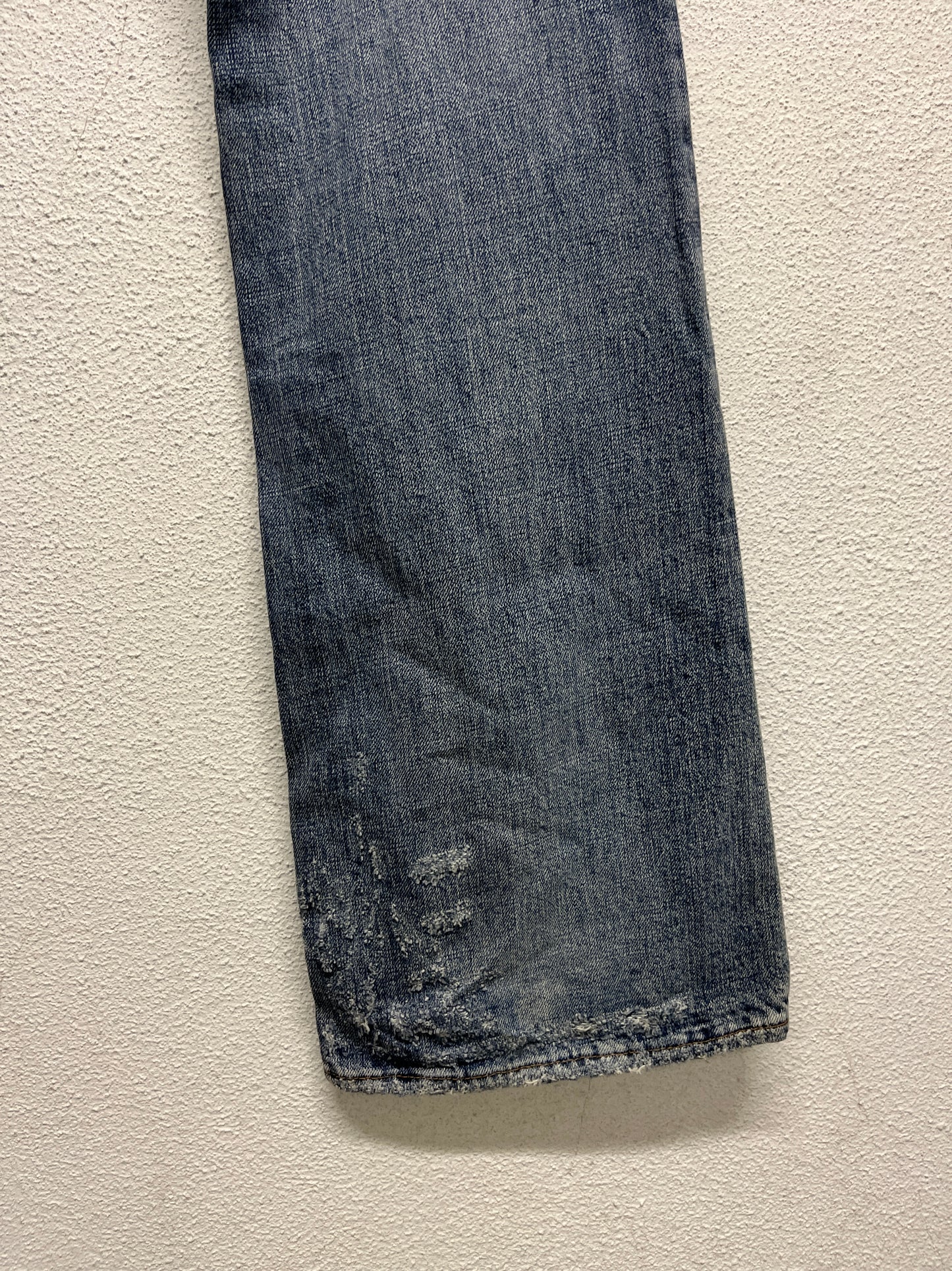 ROBERTO CAVALLI just cavalli tattoo graphic distressed denim bootcut trousers (M)