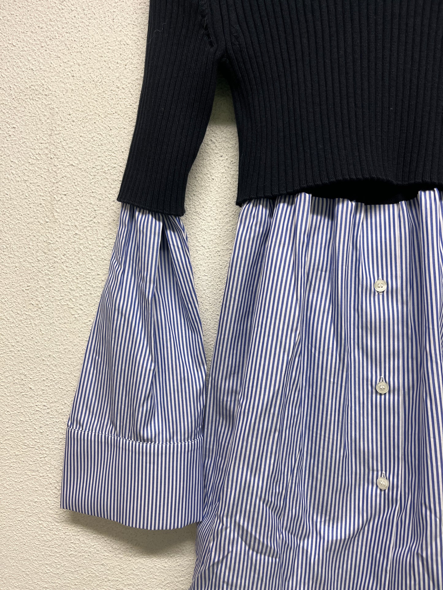 KENZO double layer sweater and striped shirt (S)