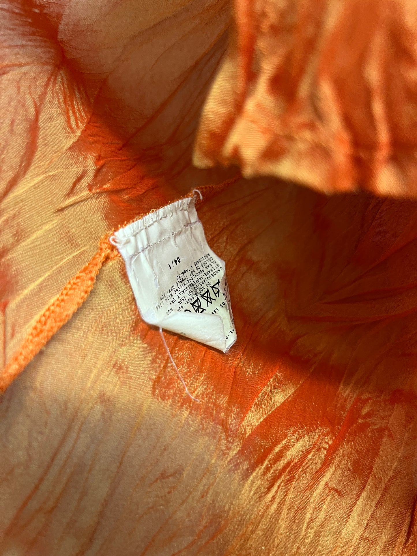 ROBERTO CAVALLI just cavalli orange wrinked-like effect shirt (M)