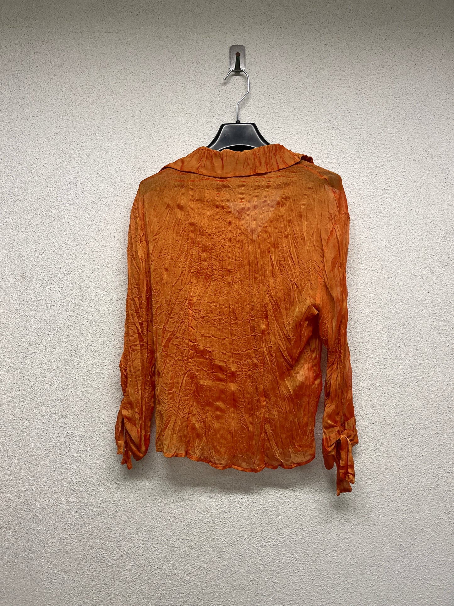 ROBERTO CAVALLI just cavalli orange wrinked-like effect shirt (M)
