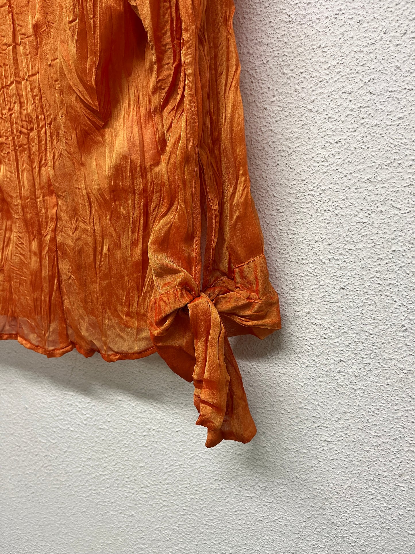 ROBERTO CAVALLI just cavalli orange wrinked-like effect shirt (M)