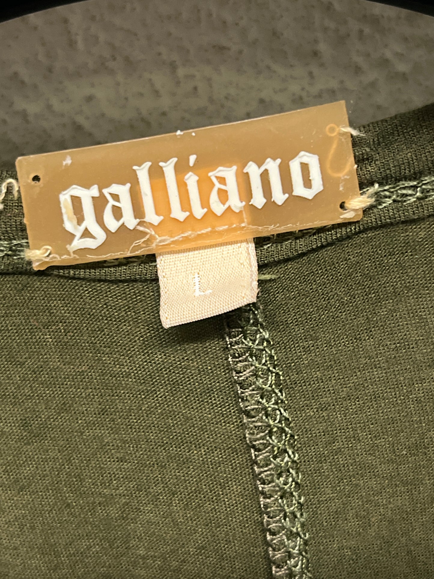 JOHN GALLIANO 2000s green graphic sleeveless top or dress (L)