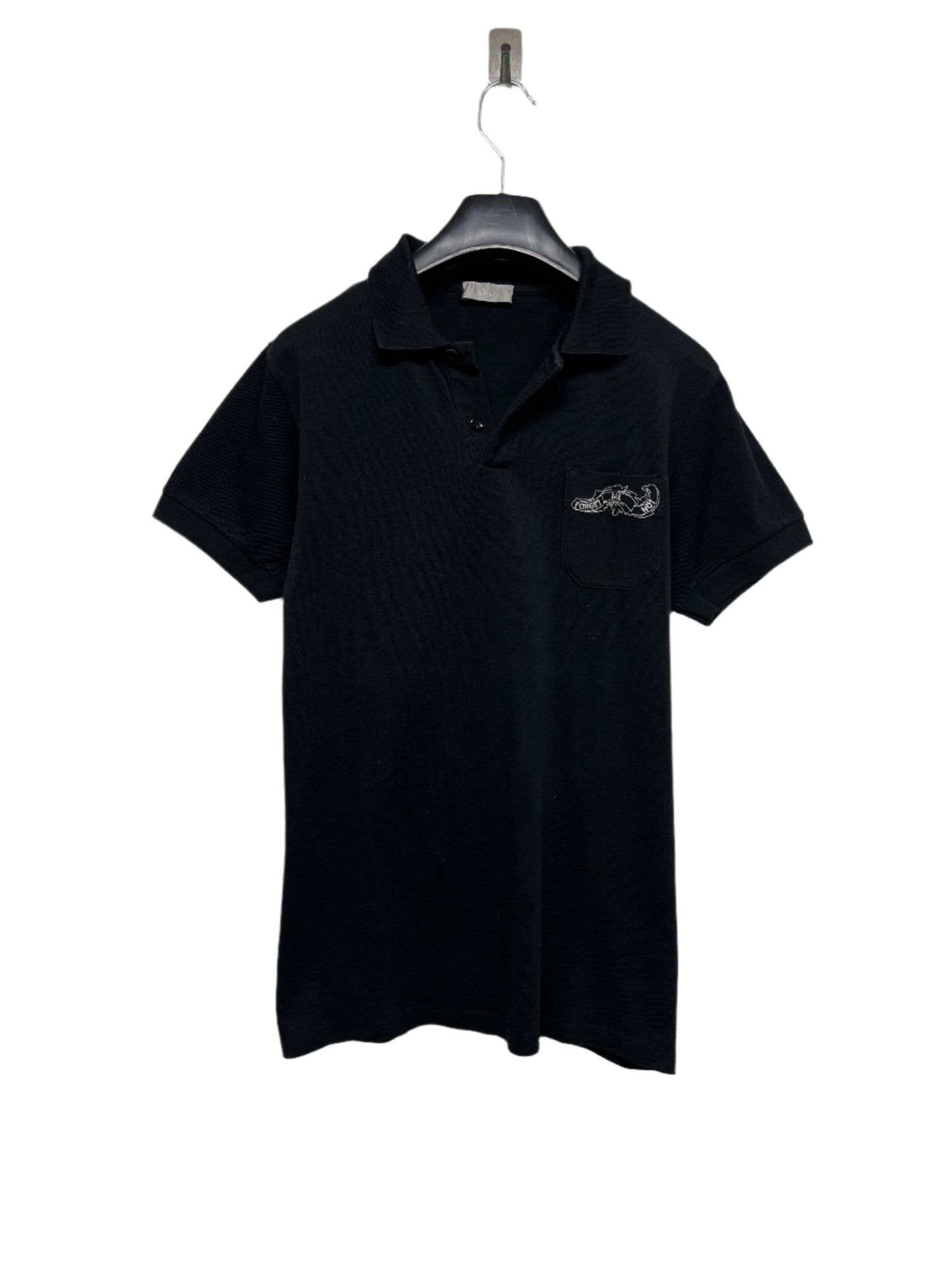 DIOR 'Forget me not' black cotton polo polo (XS)